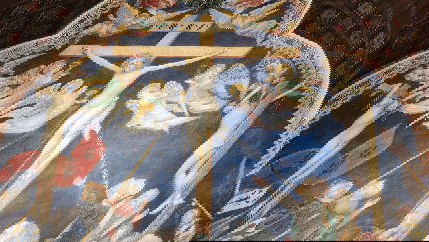 Gli affreschi di Lorenzo e Jacopo Salimbeni nell'Oratorio di San Giovanni Battista a Urbino. Foto: Federico Giannini