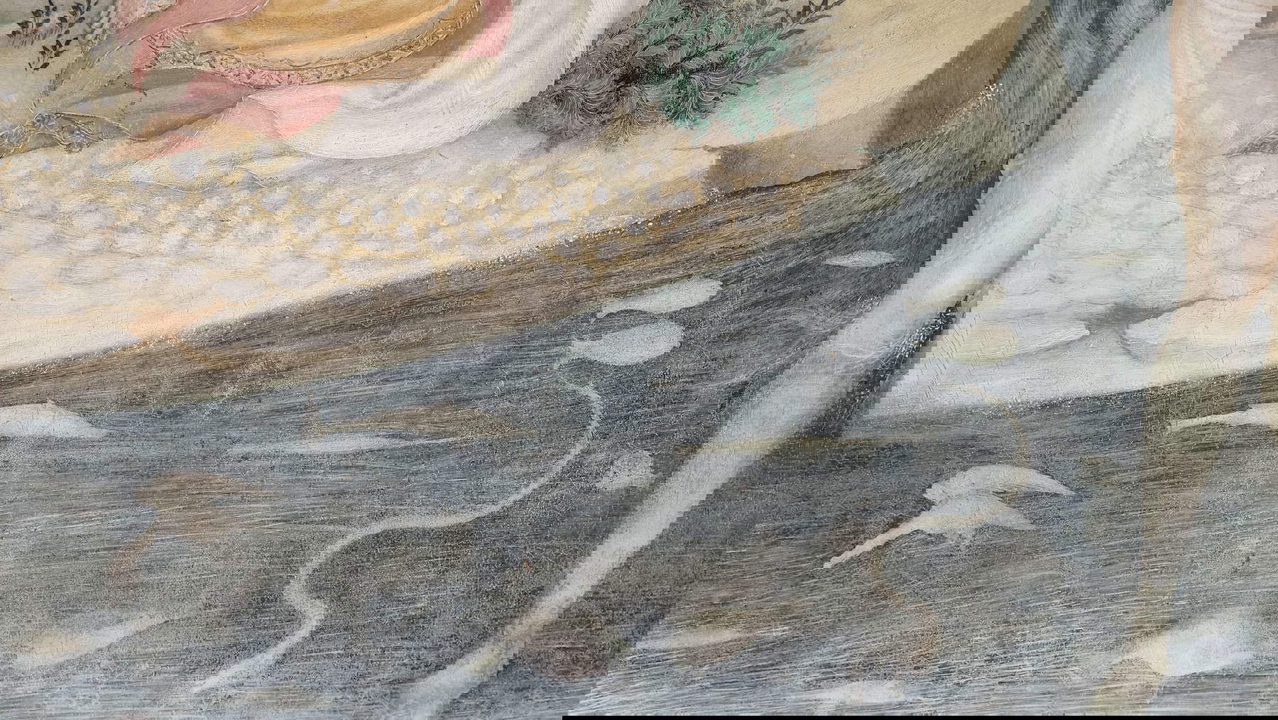 Gli affreschi di Lorenzo e Jacopo Salimbeni nell'Oratorio di San Giovanni Battista a Urbino. Foto: Federico Giannini