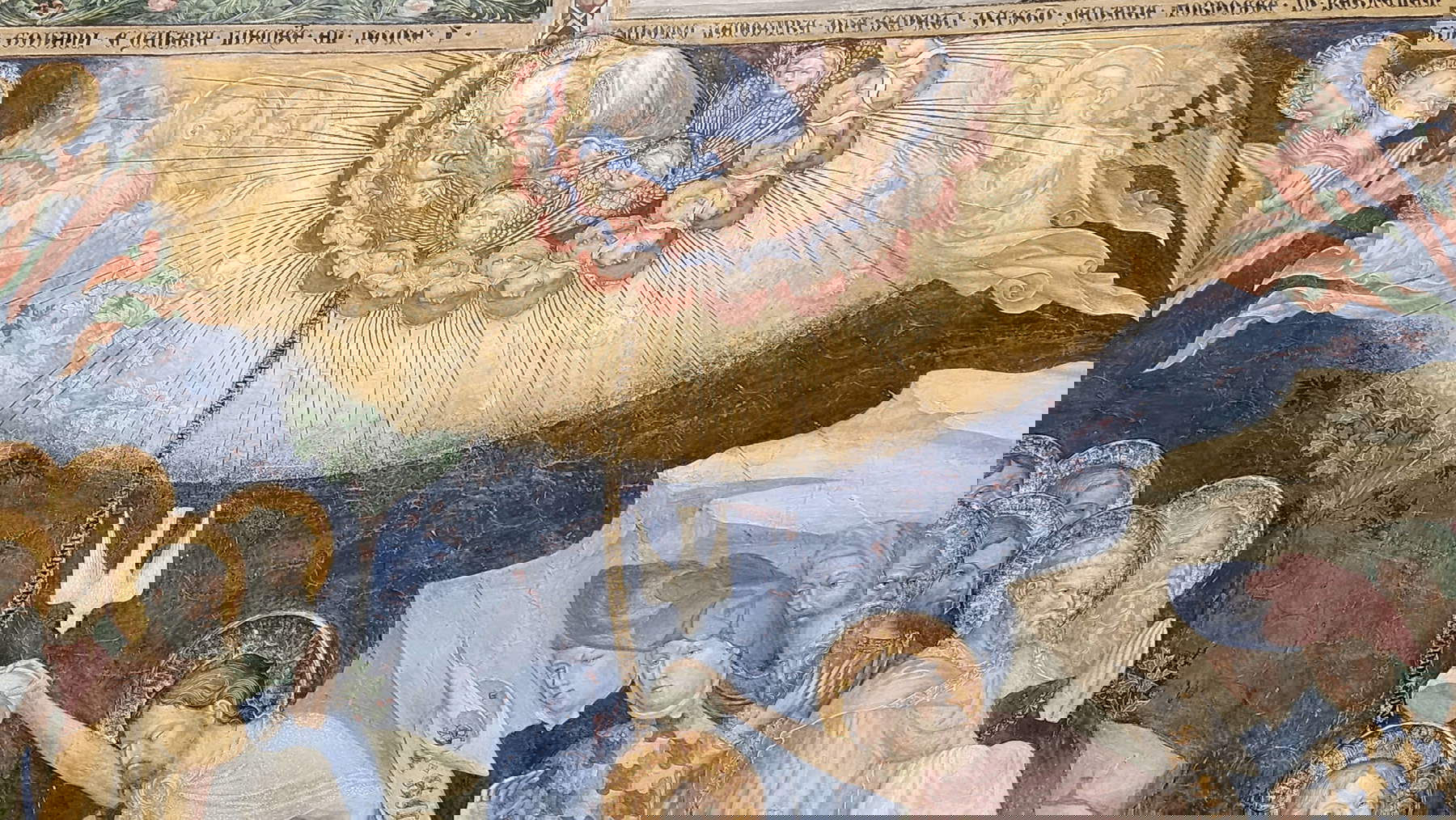 Gli affreschi di Lorenzo e Jacopo Salimbeni nell'Oratorio di San Giovanni Battista a Urbino. Foto: Federico Giannini