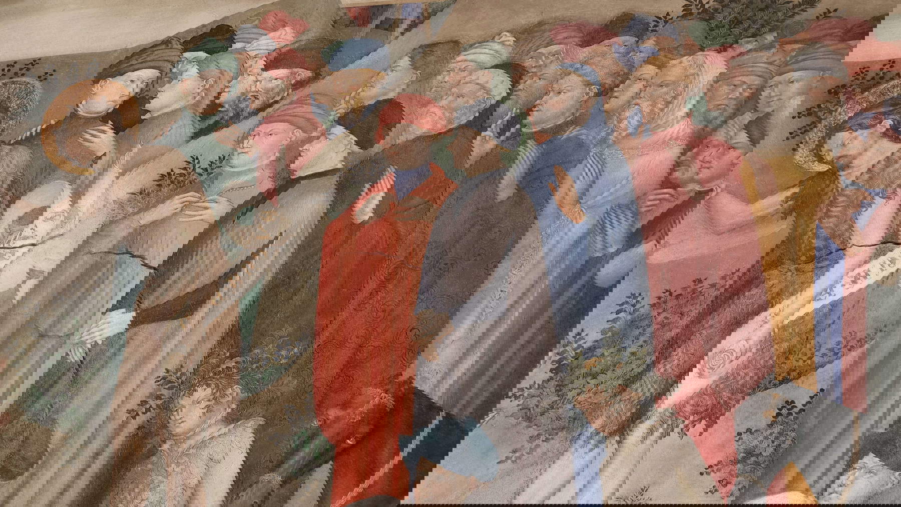 Gli affreschi di Lorenzo e Jacopo Salimbeni nell'Oratorio di San Giovanni Battista a Urbino. Foto: Federico Giannini