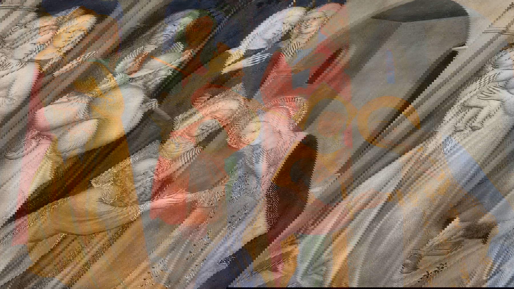 Gli affreschi di Lorenzo e Jacopo Salimbeni nell'Oratorio di San Giovanni Battista a Urbino. Foto: Federico Giannini