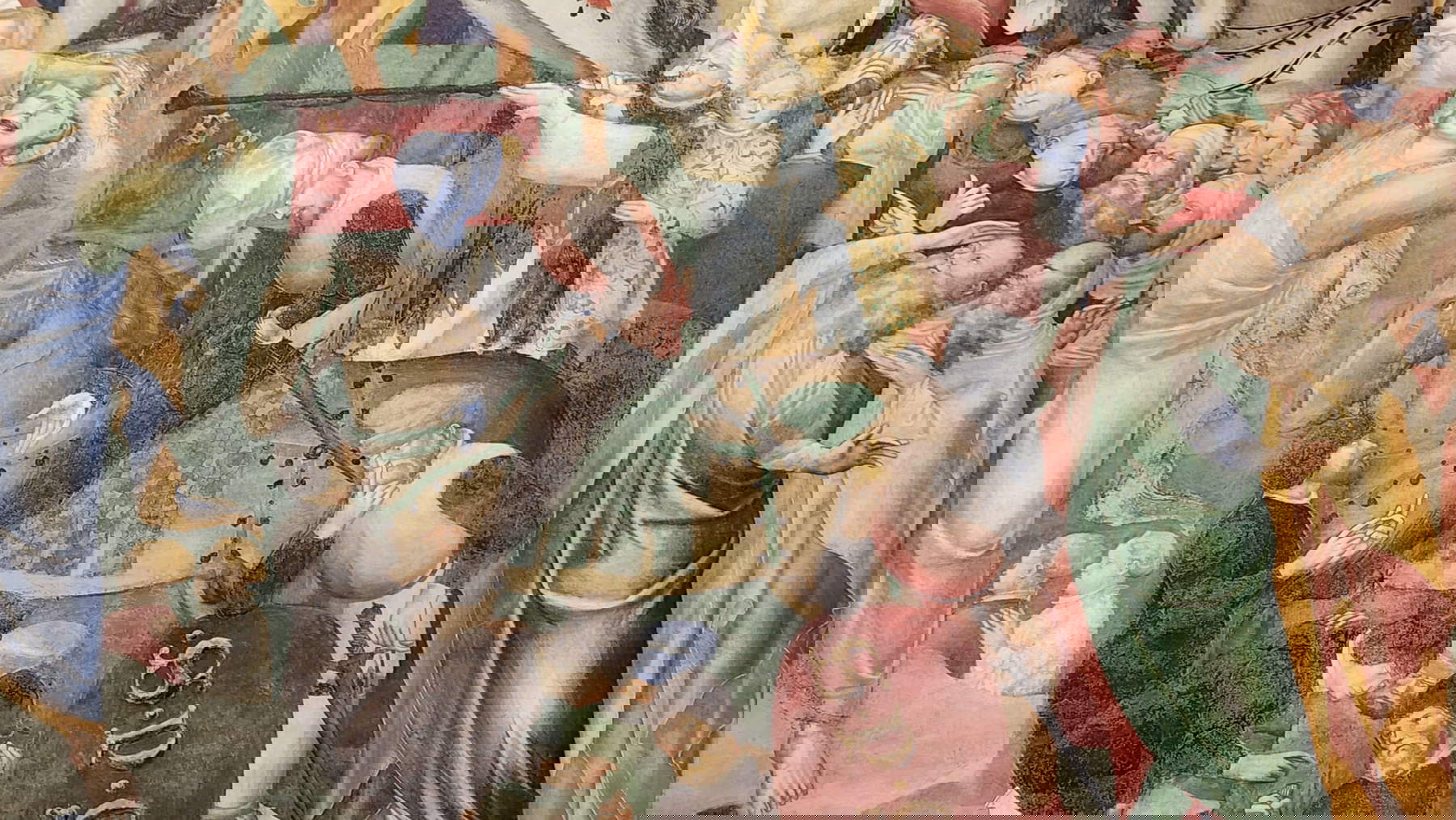 Gli affreschi di Lorenzo e Jacopo Salimbeni nell'Oratorio di San Giovanni Battista a Urbino. Foto: Federico Giannini