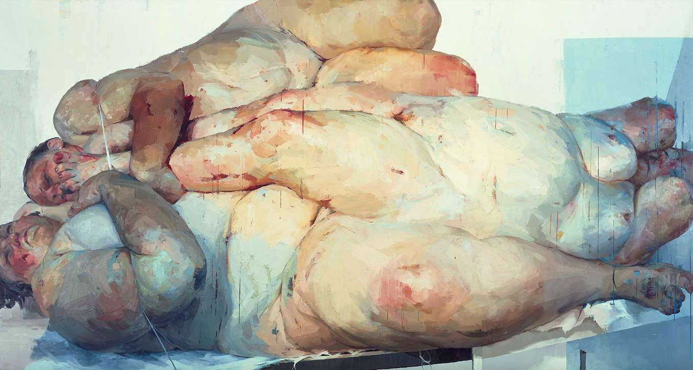 Jenny Saville, Fulcrum (1999; oil on canvas, 261.6 x 487.7 cm; Private Collection)