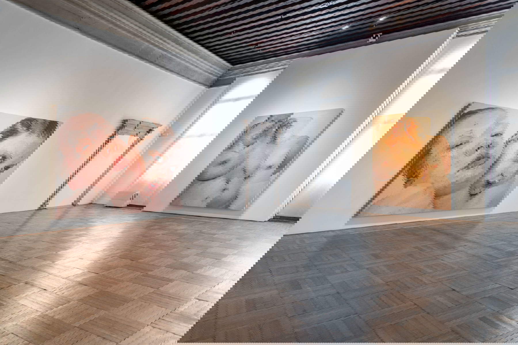 Set-ups of the Jenny Saville exhibition at Ca' Pesaro. Photo: Irene Fanizza