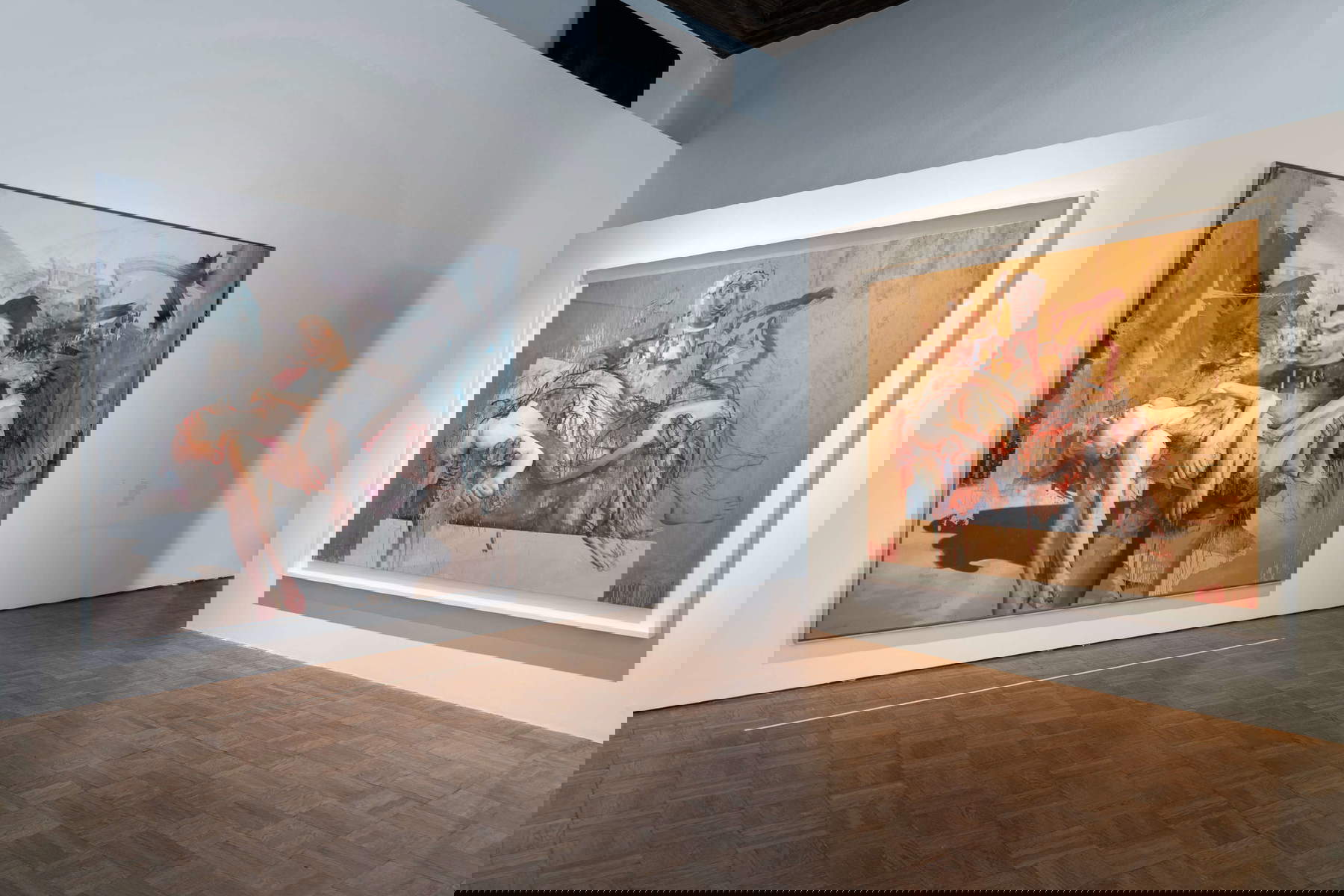 Set-ups of the Jenny Saville exhibition at Ca' Pesaro. Photo: Irene Fanizza