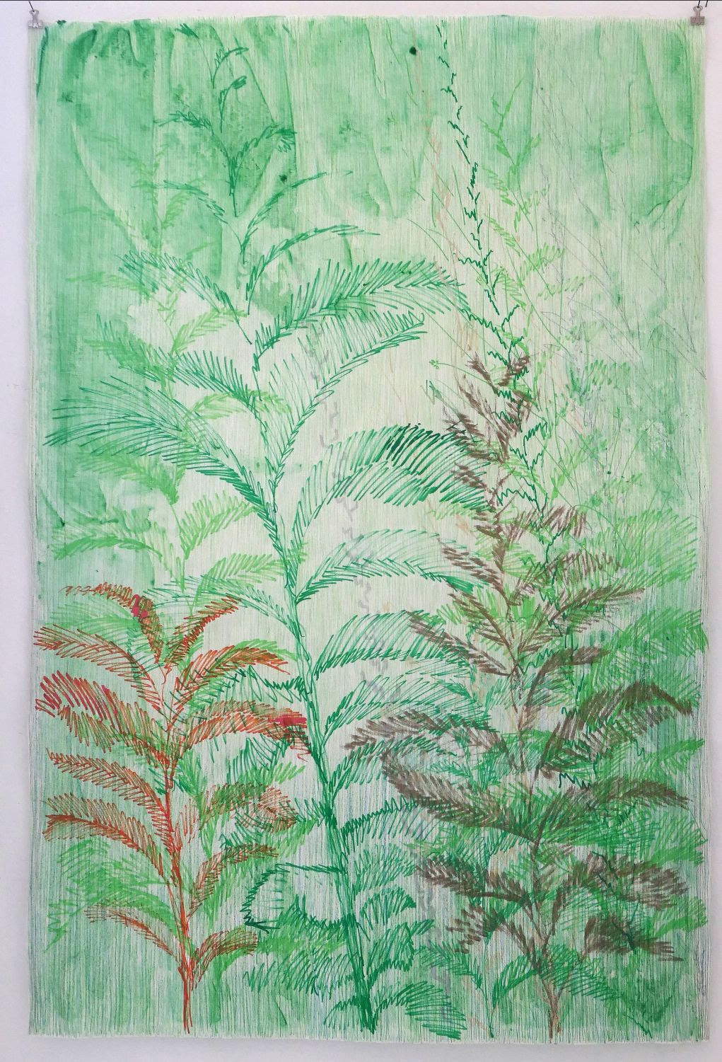 Stefano Arienti, Meridiana (2020; acrylic on paper, 150 x 100 cm)