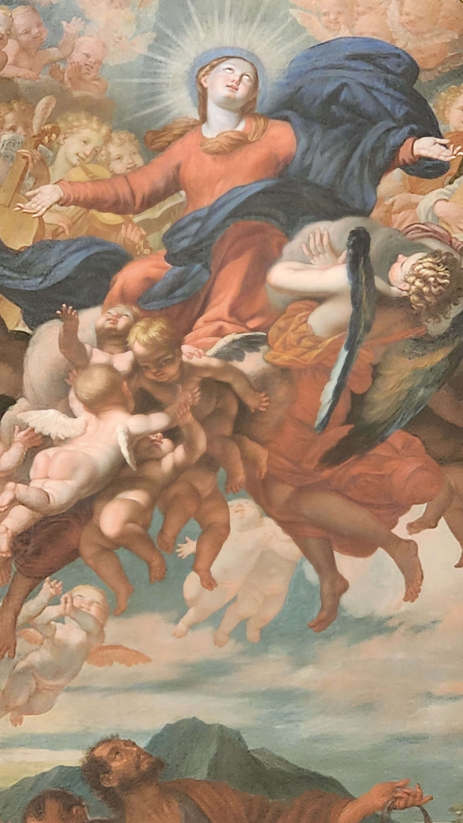 Dettaglio della pala dell'Assunta di Nicol&ograve; Dorigati