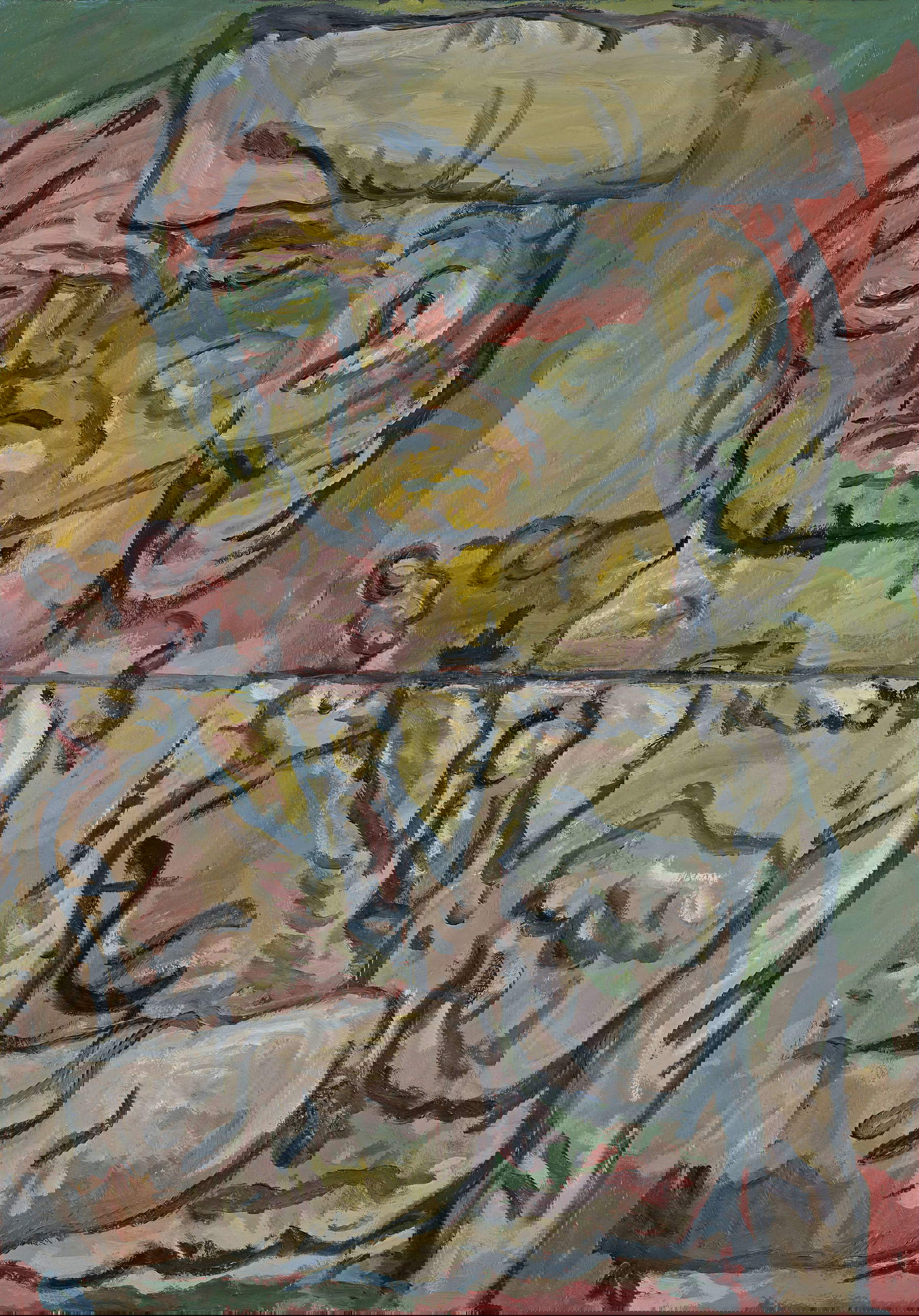 Georg Baselitz, Lockiger (Curly) (1966 ; huile sur toile, 162 x 114 cm ; Collection privée) &copy; Georg Baselitz 2026. Photo : Jochen Littkemann