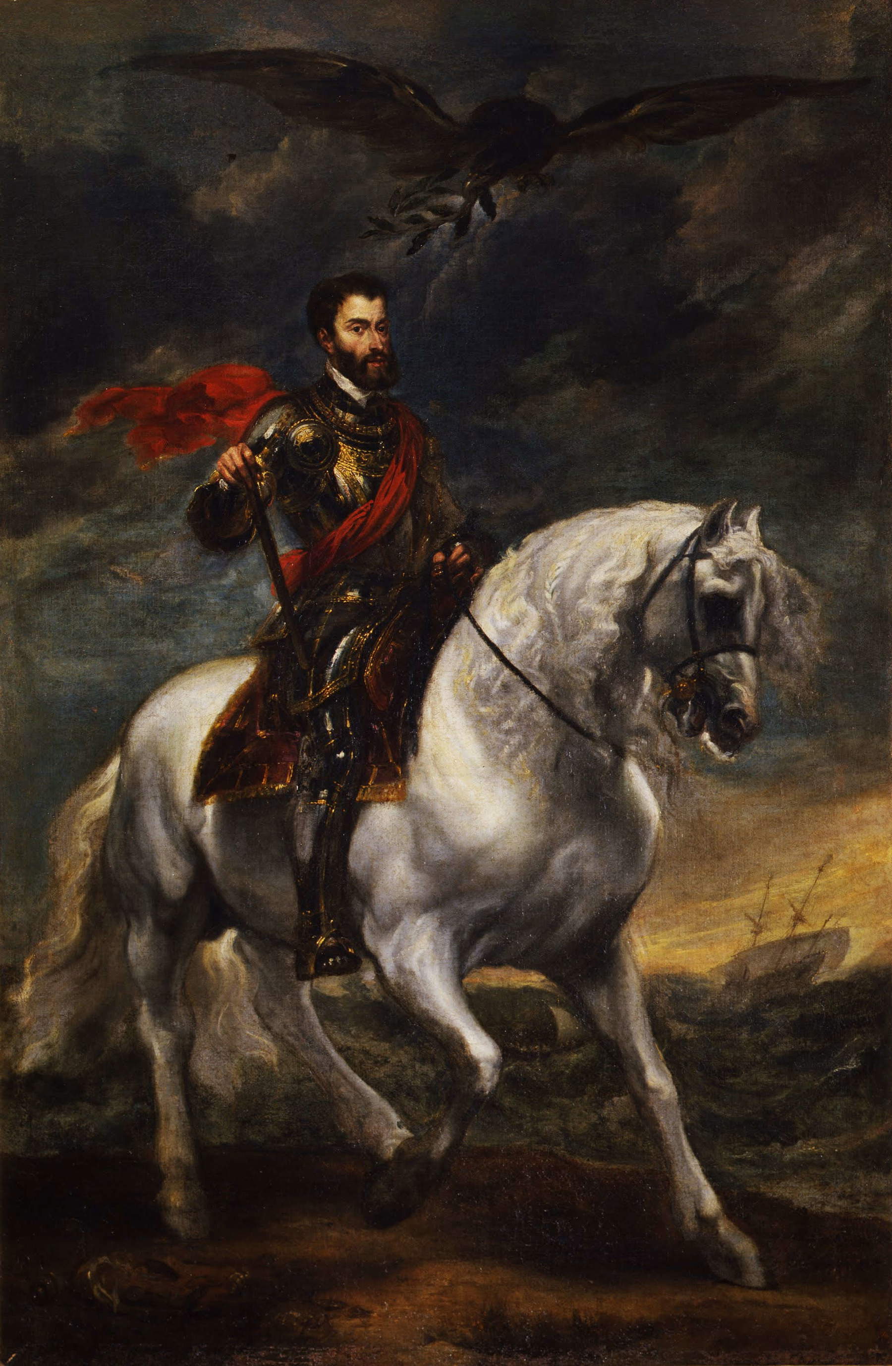 Antoon van Dyck, Ritratto equestre dell&rsquo;imperatore Carlo V (1620-1621 circa; olio su tela, 191 &times; 123 cm; Firenze, Gallerie degli Uffizi, inv. 1890. 1439)