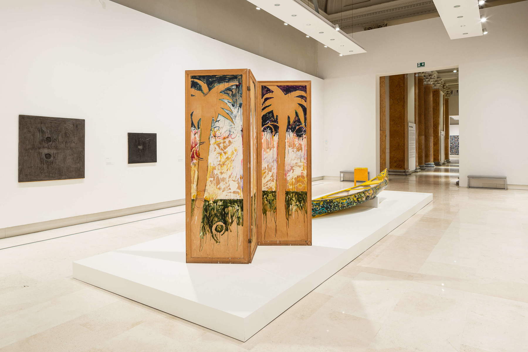 Arrangements for the Mario Schifano exhibition. Photo: Alberto Novelli
