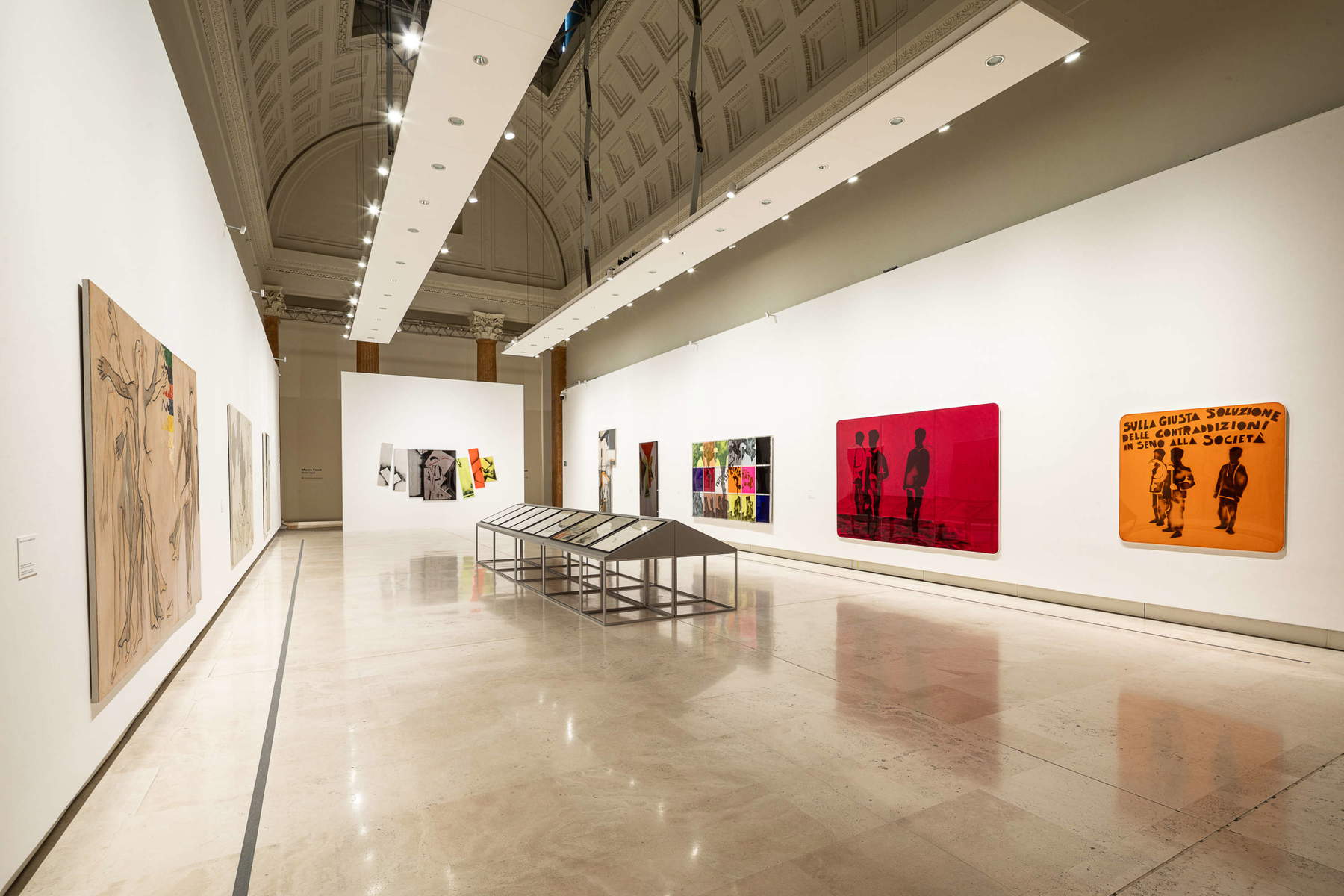 Arrangements for the Mario Schifano exhibition. Photo: Alberto Novelli
