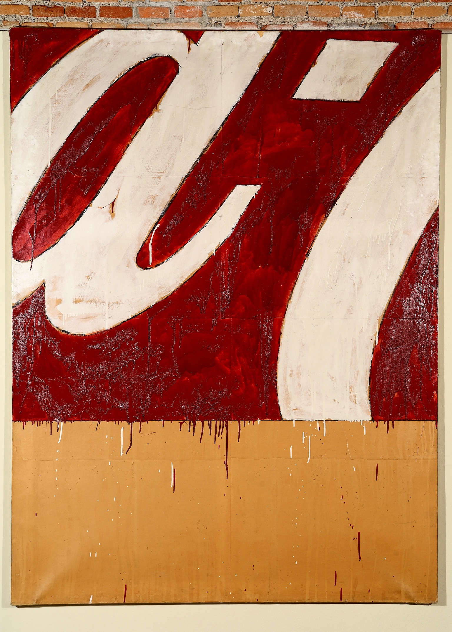 Mario Schifano, Large Propaganda Detail (1962; enamel and graphite on paper applied to canvas, 189 &times; 150 cm; Private collection) &copy; MARIO SCHIFANO, by SIAE &copy; Archivio Mario Schifano