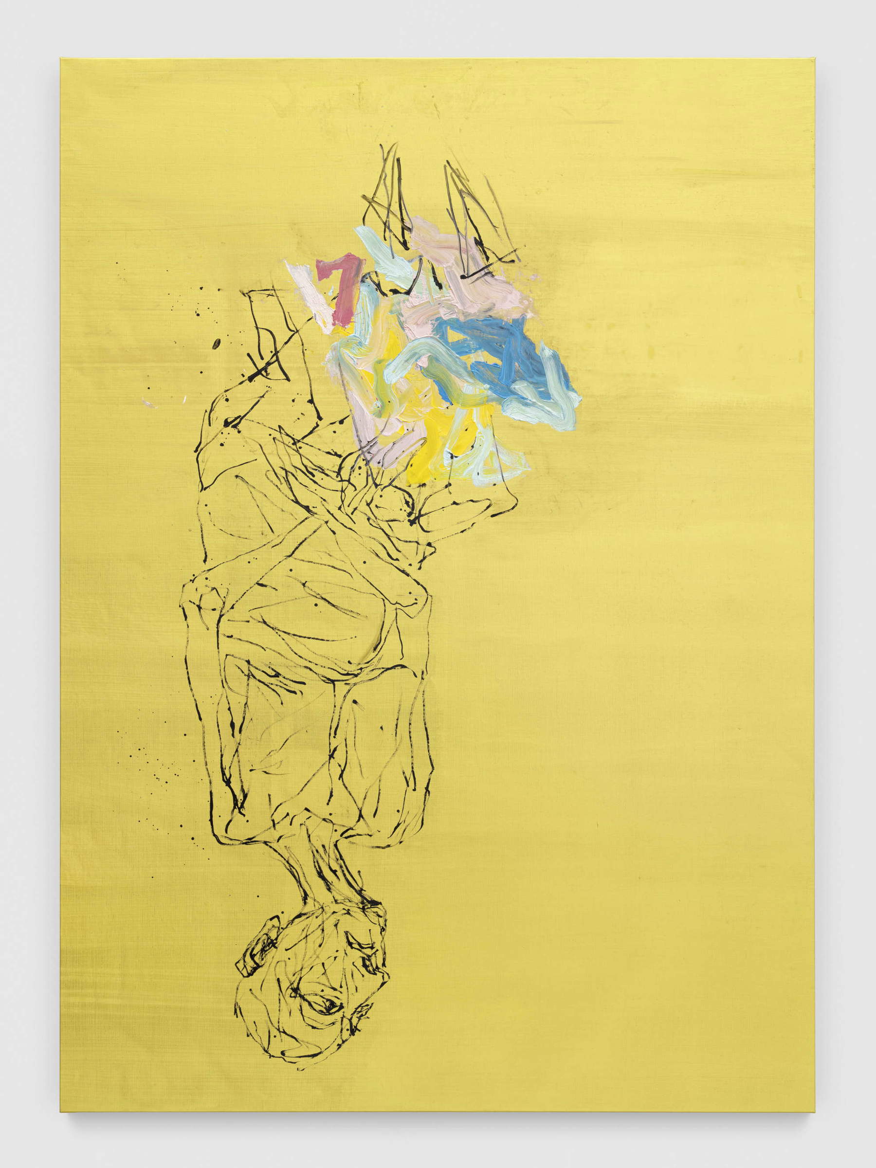 Georg Baselitz, Die Engel sind ausgefallen (2025 ; huile et or sur toile, 300 x 215 cm). Inv. GB/M 2025.08.19 (GB 3017). Avec l'aimable autorisation de la Galerie Thaddaeus Ropac (Londres, Paris, Salzbourg, Milan, Séoul) &copy; Georg Baselitz. Photo : Stefan Altenburger