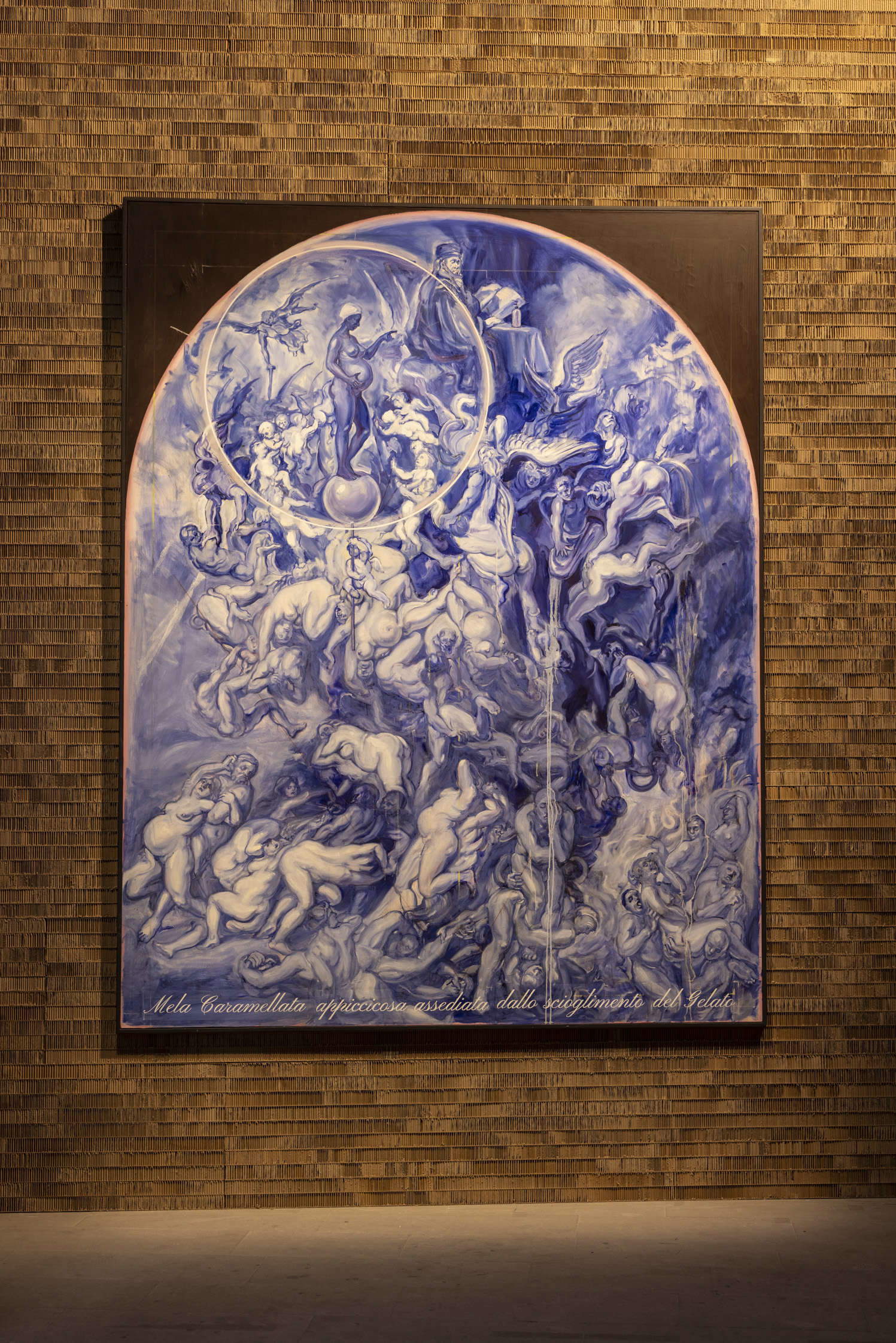 Johannes Phokela, Pecado original (Círculo interior) (2021; óleo sobre lienzo, 290 &times; 226 cm). Foto: Marco Zorzanello