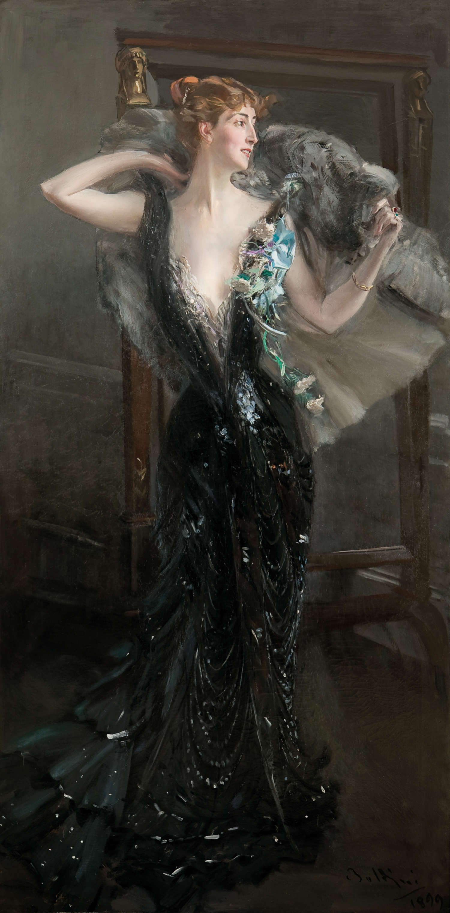 Giovanni Boldini, La condesa Esperanza (1899; óleo sobre lienzo, 220,7 x 112 cm; Colección particular). Concesión de Enrico Gallerie d'Arte