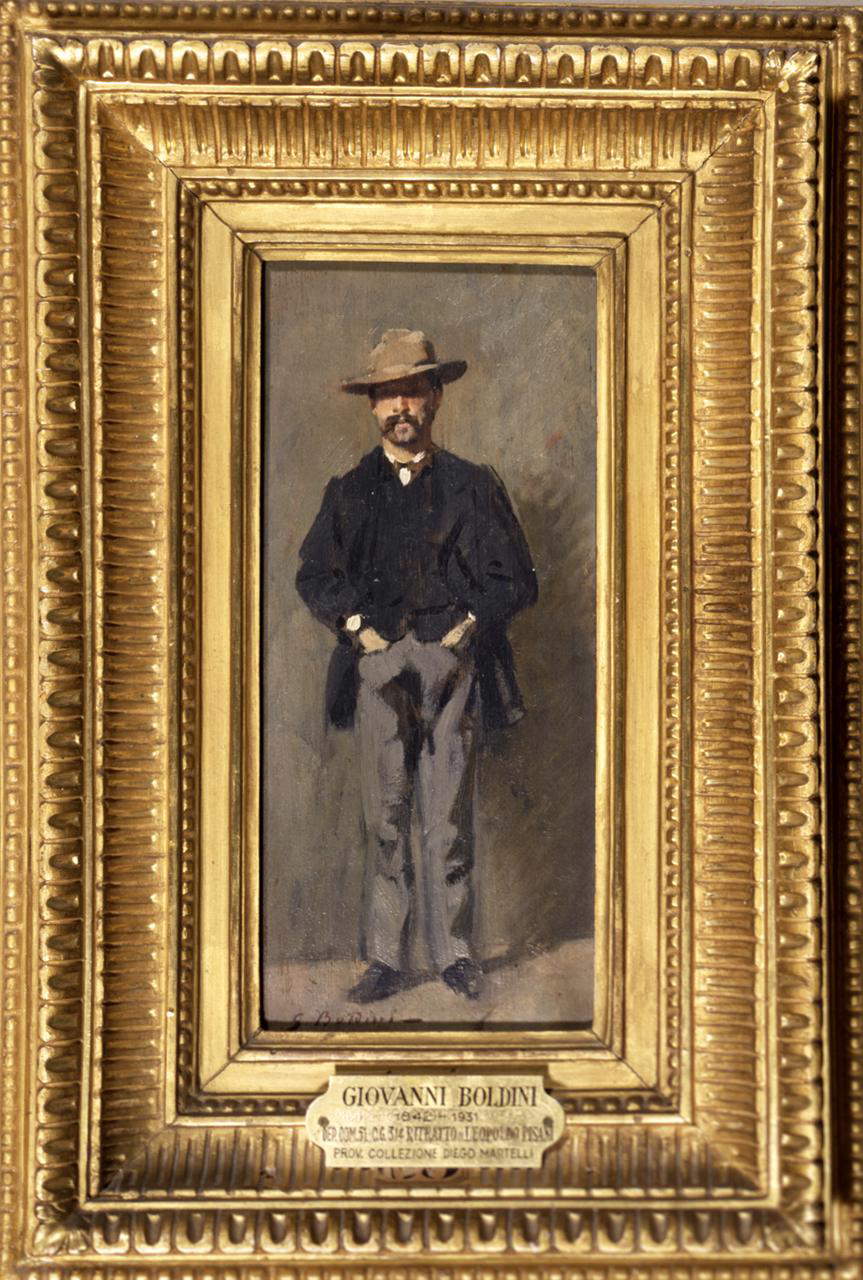 Giovanni Boldini, Retrato de Leopoldo Pisani (1865; óleo sobre tabla, 28 x 12 cm; Florencia, Galerías Uffizi, Galería de Arte Moderno, Palacio Pitti)