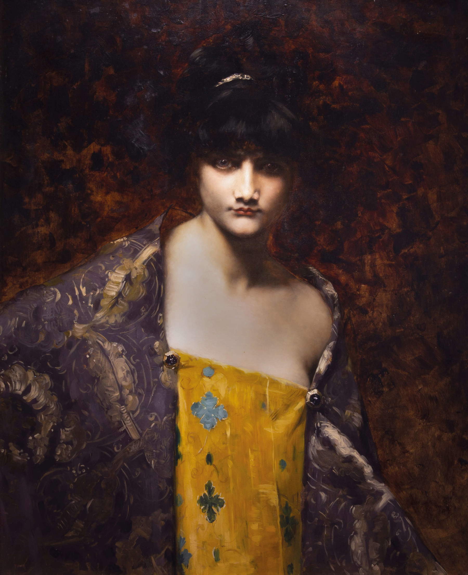 Juana Romaní, La hija de Teodora (1892; óleo sobre tabla, 81,3 x 63,8 cm; Colección particular)