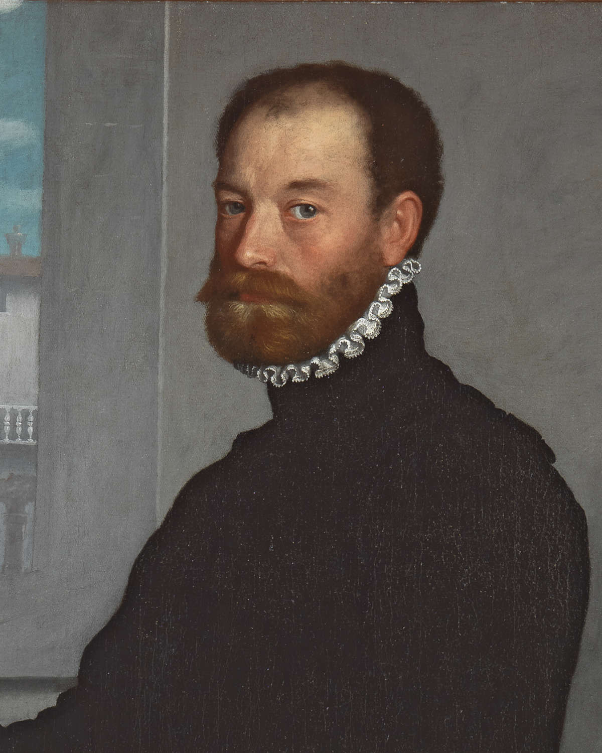 Giovanni Battista Moroni, Ritratto di Pietro Secco Suardo, dettaglio (1563; olio su tela, 183 x 104 cm; Firenze, Gallerie degli Uffizi)