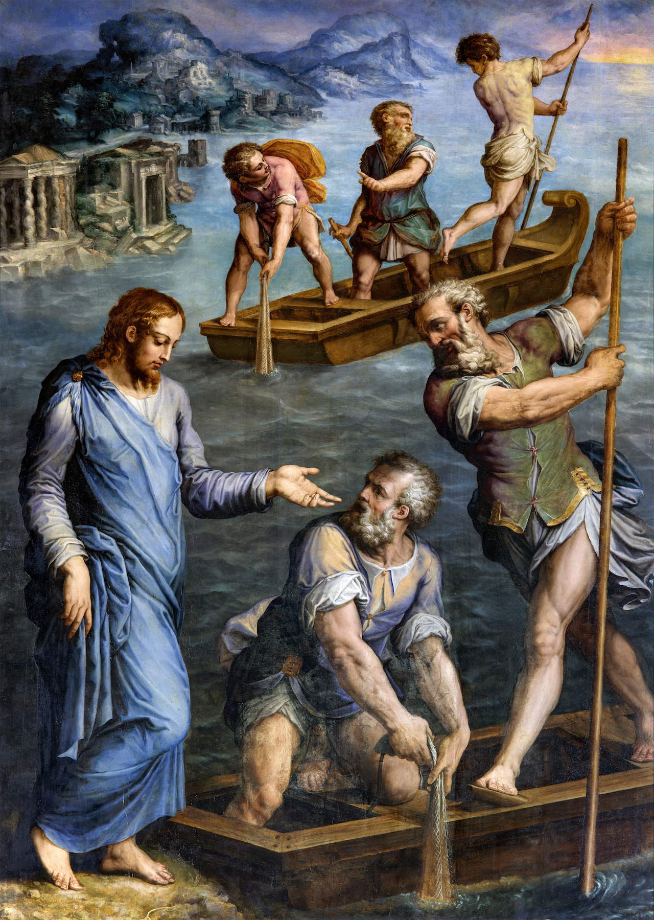 Giorgio Vasari, Calling of Saint Peter (1551; oil on panel, 268.5 x 191 cm; Arezzo, Badia delle Sante Flora e Lucilla). Photo: Valter Segnan. Mazzafirra