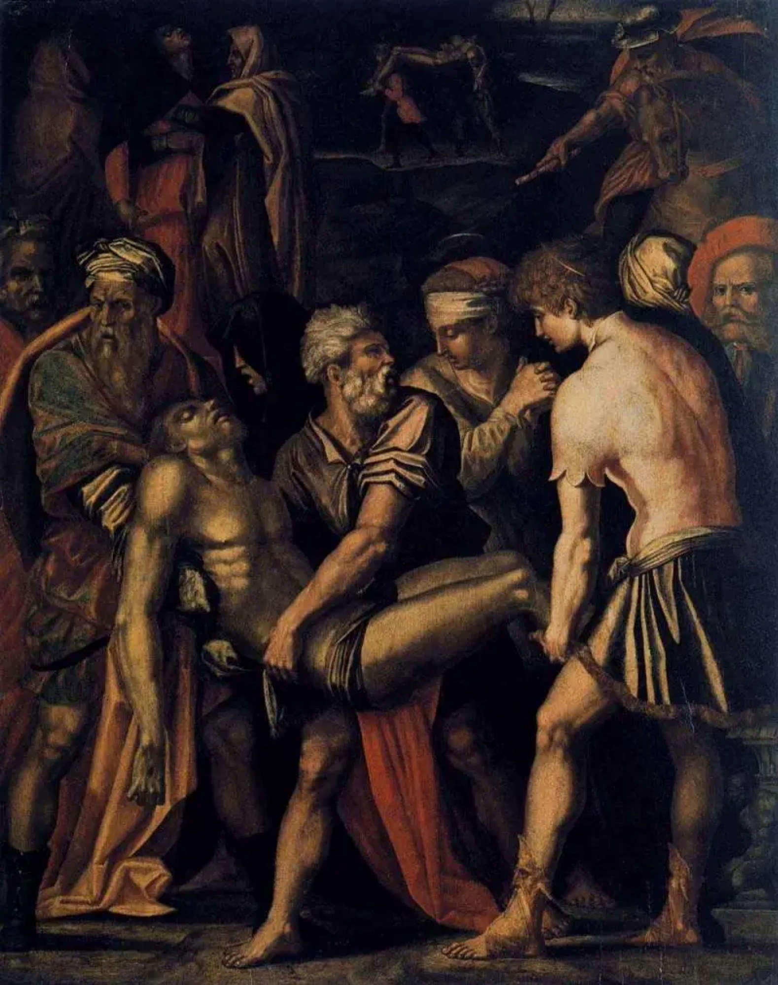 Giorgio Vasari, Christ Carried to the Tomb (1532; oil on panel, 140 x 114 cm; Florence, Uffizi Galleries, inv. Poggio Imperiale, no. 194, on deposit at Arezzo, Museo di Casa Vasari)