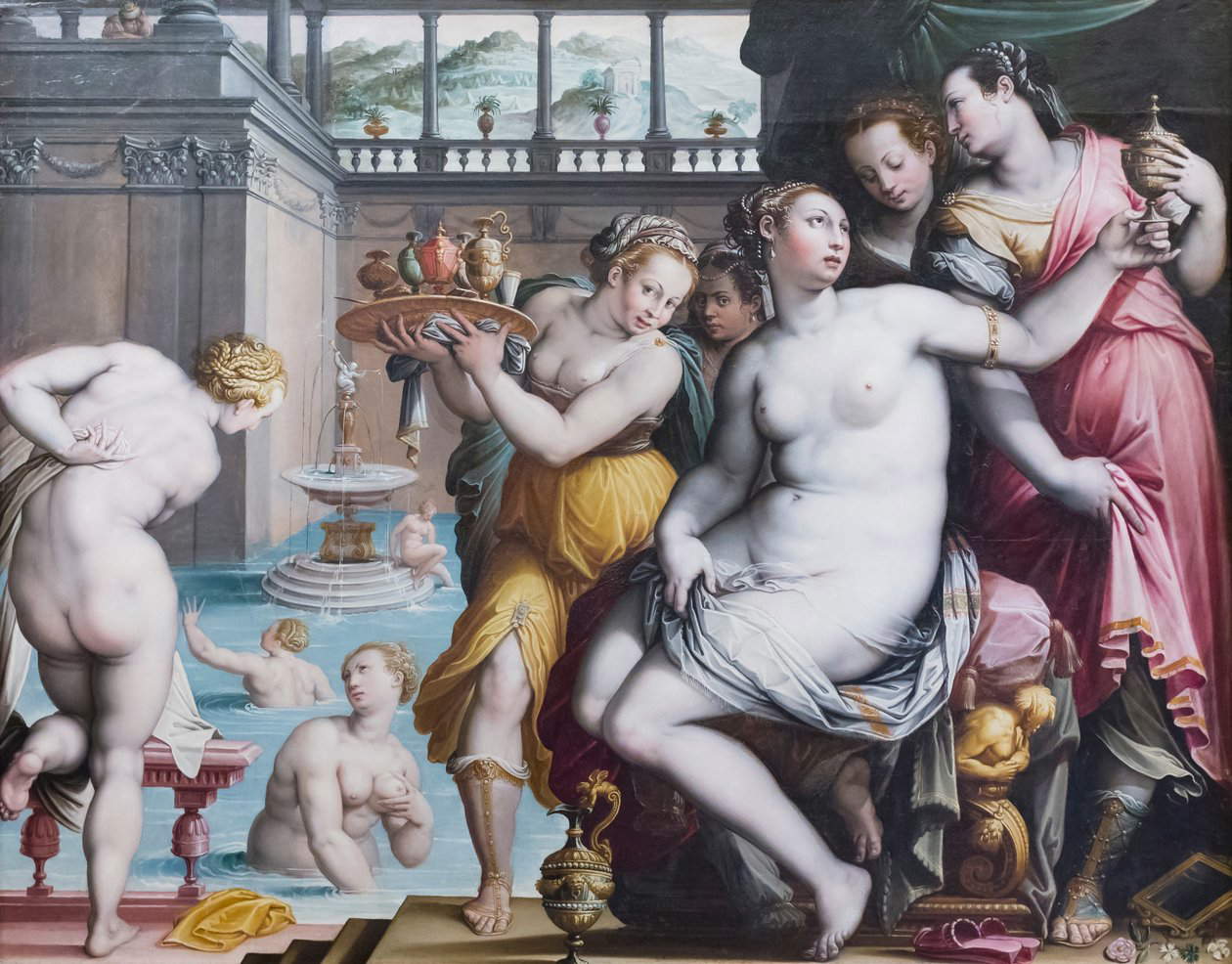 Jacopo Zucchi, Bathsheba at the Bath (1573-1574; oil on panel, 120 x 144.7 cm; Rome, MiC - Gallerie Nazionali Arte Antica, Palazzo Barberini, inv. 1349)