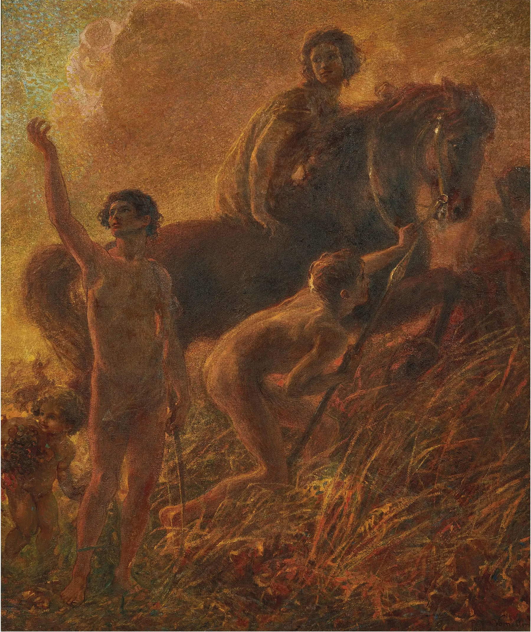 Plinio Nomellini, Jeunesse victorieuse (1903 ; huile sur toile, 248 &times; 208 cm ; Collection The Synergetic Group - Giampaolo Cagnin)