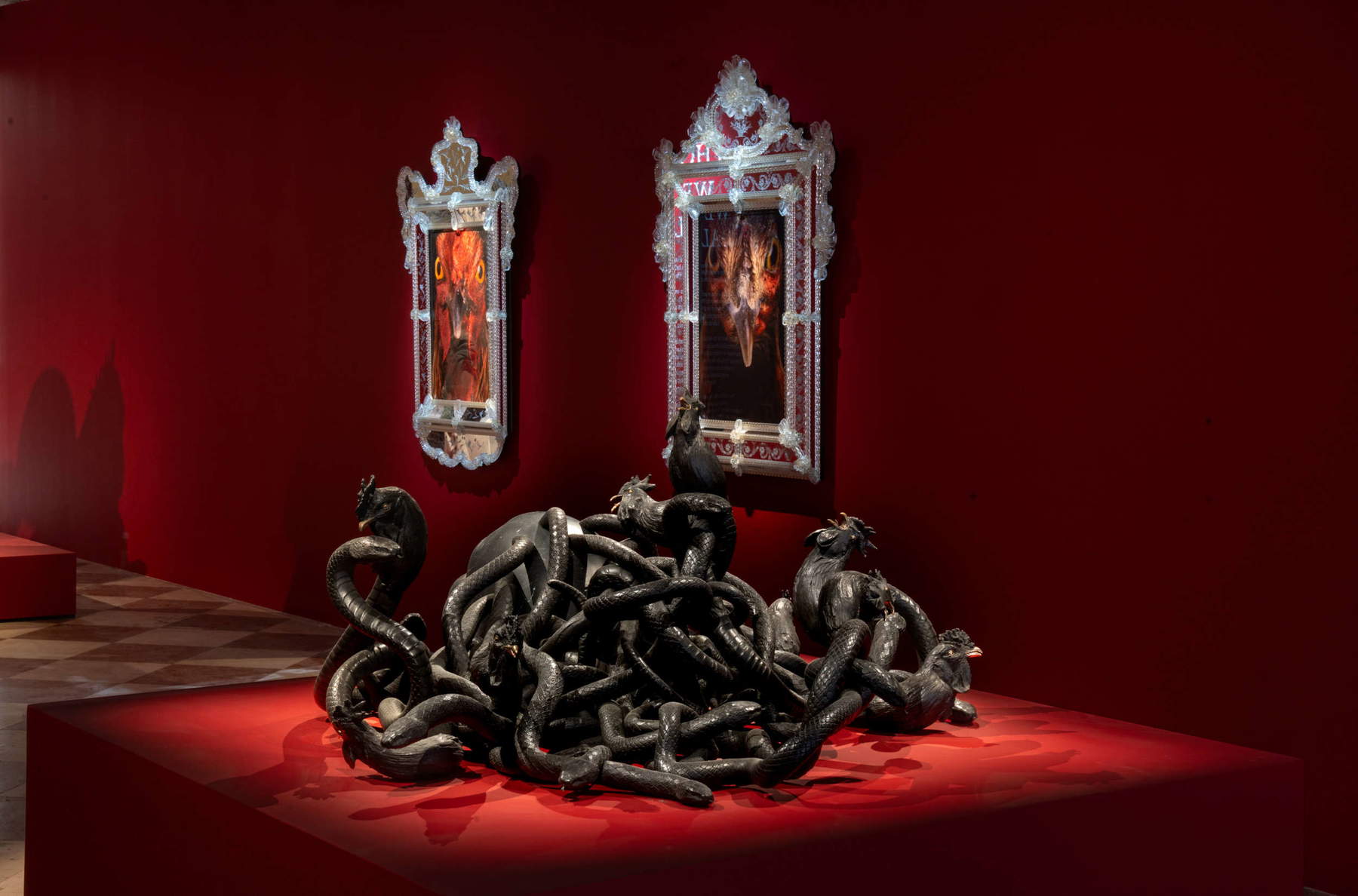 Allestimenti della mostra We thought we were alone di Koen Vanmechelen. Foto: Francesco Allegretto