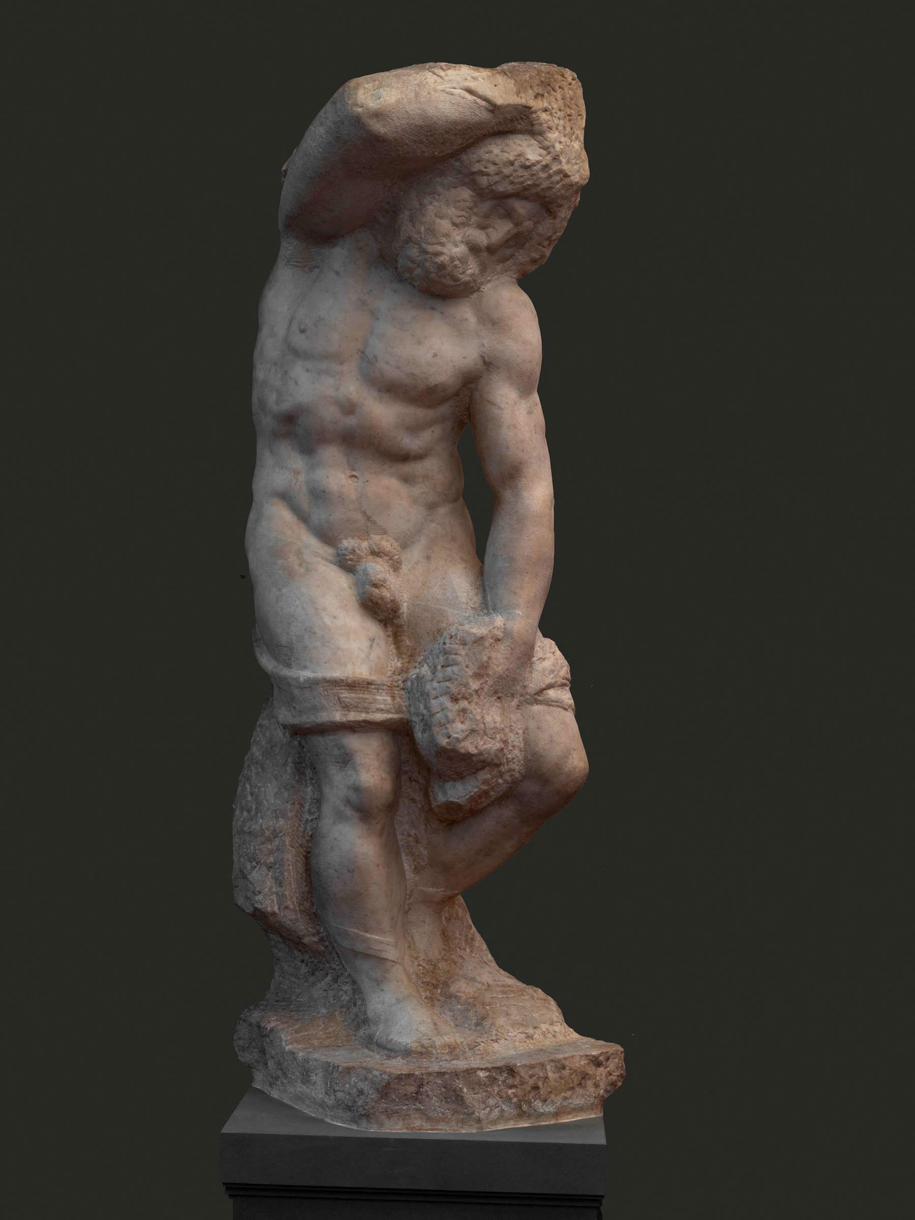 Michelangelo, Bearded Prisoner (c. 1530-1534; carved marble, height 263 cm; Florence, Galleria dell'Accademia, Inv. Sculpt. no. 1081). Photo: A. Quattrone