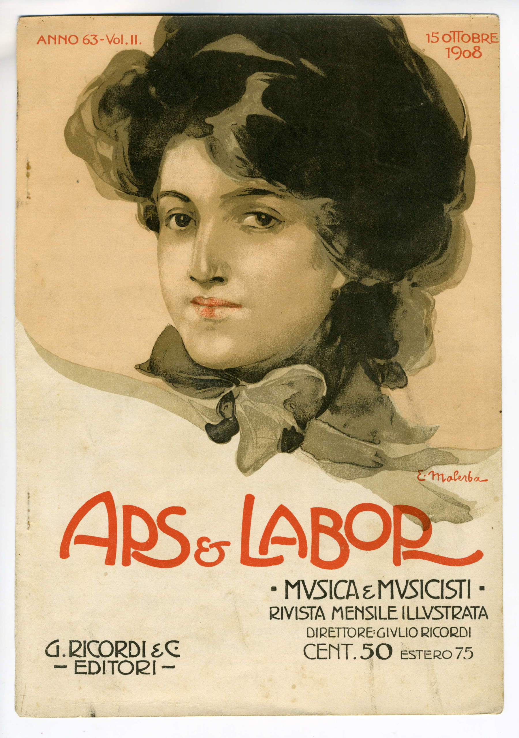Emilio Malerba, Ars &amp; Labor (1908 ; chromolithographie sur papier, 24 &times; 16,8 cm ; Trévise, Museo Nazionale Collezione Salce)