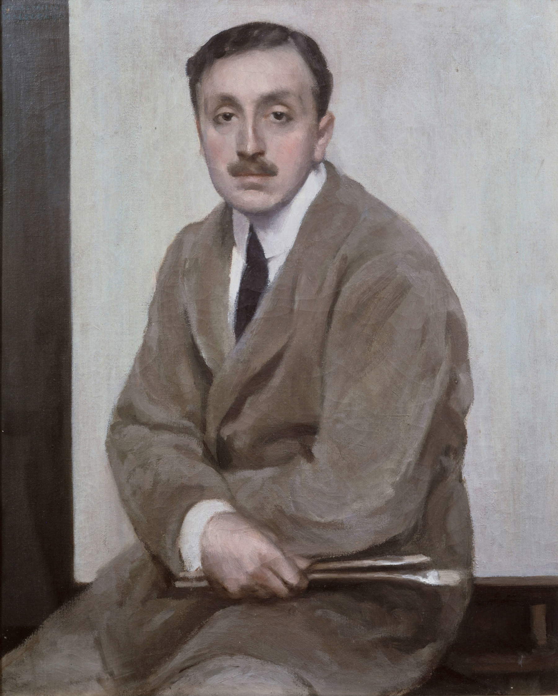 Emilio Malerba, Autoportrait (1916 ; huile sur toile, 86 &times; 70 cm). Par concession des Archives M.M.M. Gian Emilio Malerba, Monza.