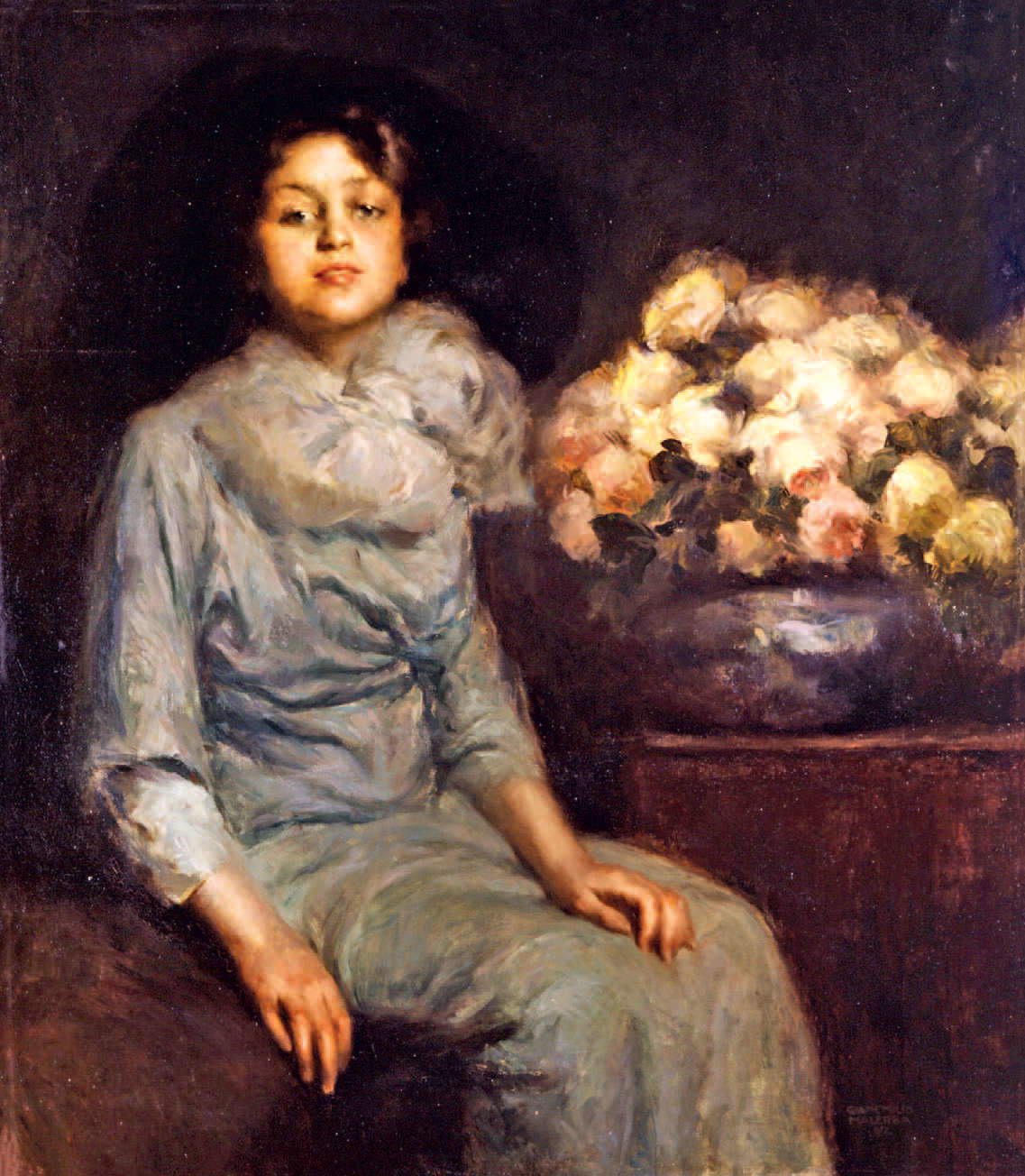 Emilio Malerba, Le chapeau noir (1912 ; huile sur toile, 107 &times; 92,3 cm ; Segretariato Generale della Presidenza della Repubblica Italiana)