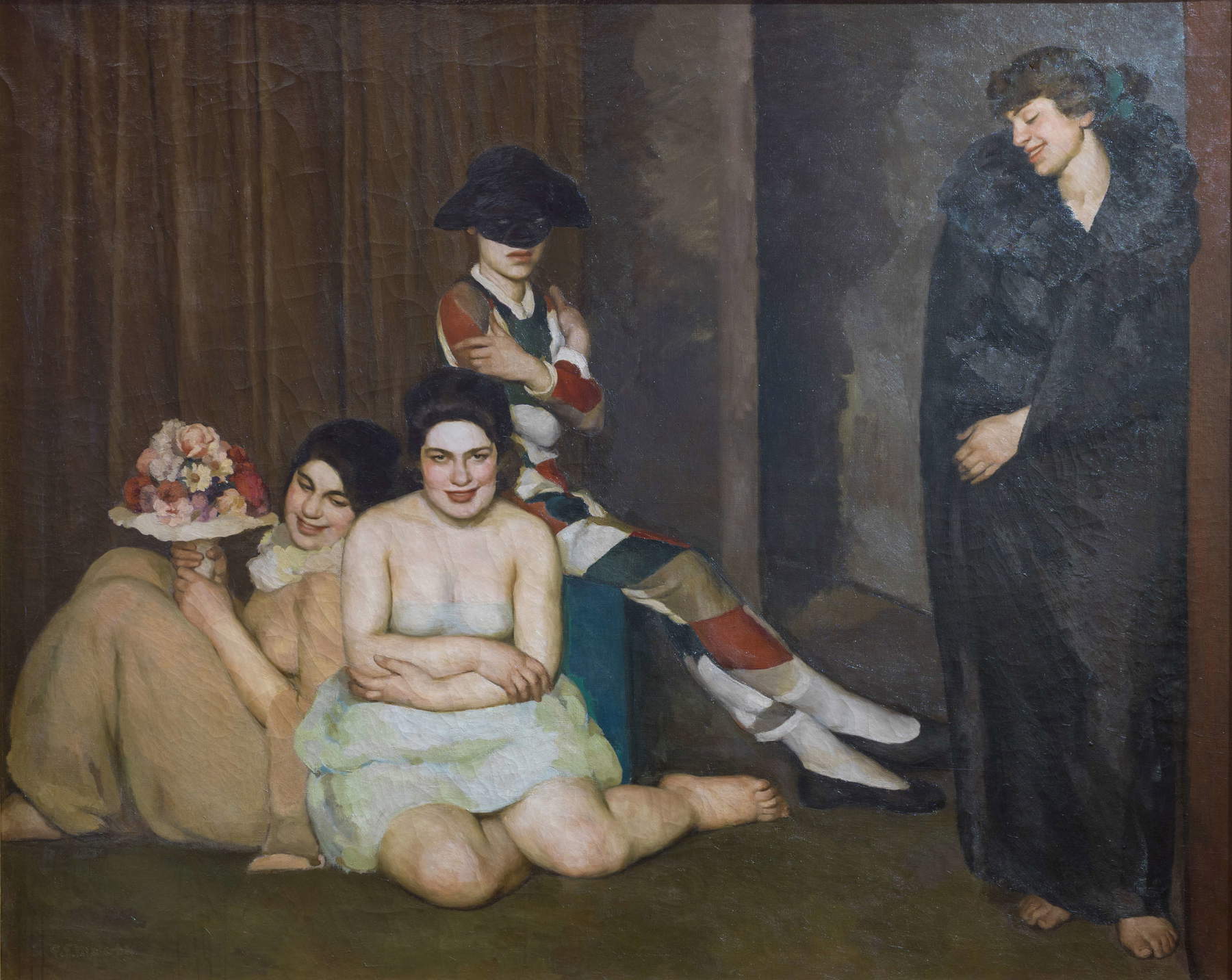 Emilio Malerba, Les Masques (1922 ; huile sur toile, 160 &times; 203 cm ; Rome, Galleria Nazionale d'Arte Moderna e Contemporanea). Photo : Alessandro Vasari