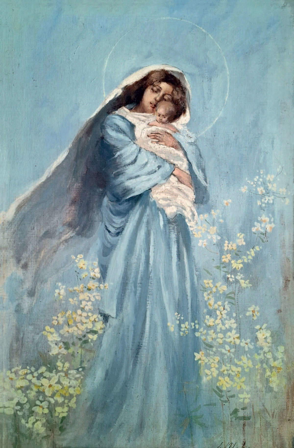 Emilio Malerba, Vierge à l'enfant (1900 ; huile sur toile, 69 &times; 43,5 cm ; collection Degni)