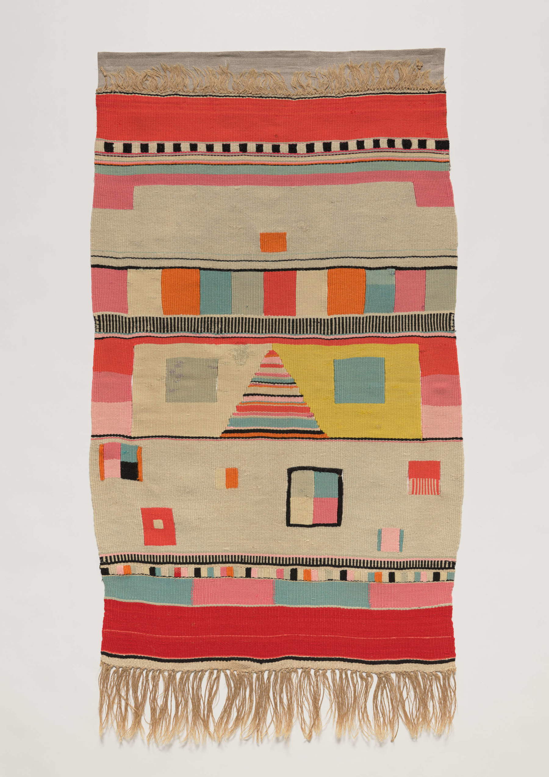 Max Peiffer Watenphul, Arazzo, dono a Johannes Itten in occasione della sua partenza dal Bauhaus nel 1923 (1921 circa; arazzo a fessura - gobelin, lana e canapa, 137x76cm; Berlino, Bauhaus Archiv)