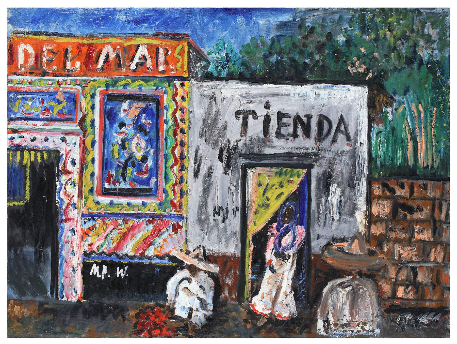 Max Peiffer Watenphul, Osteria in Messico (1924; olio su tela, 75x100 cm). Su concessione di Fondazione Max Peiffer Watenphul