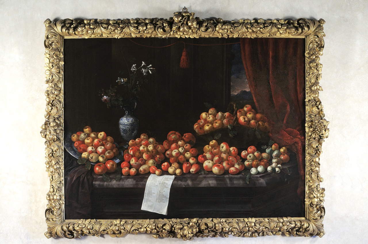 Bartolomeo Bimbi, Mele (1696; olio su tela; Poggio a Caiano, Villa Medicea, Museo della Natura Morta)