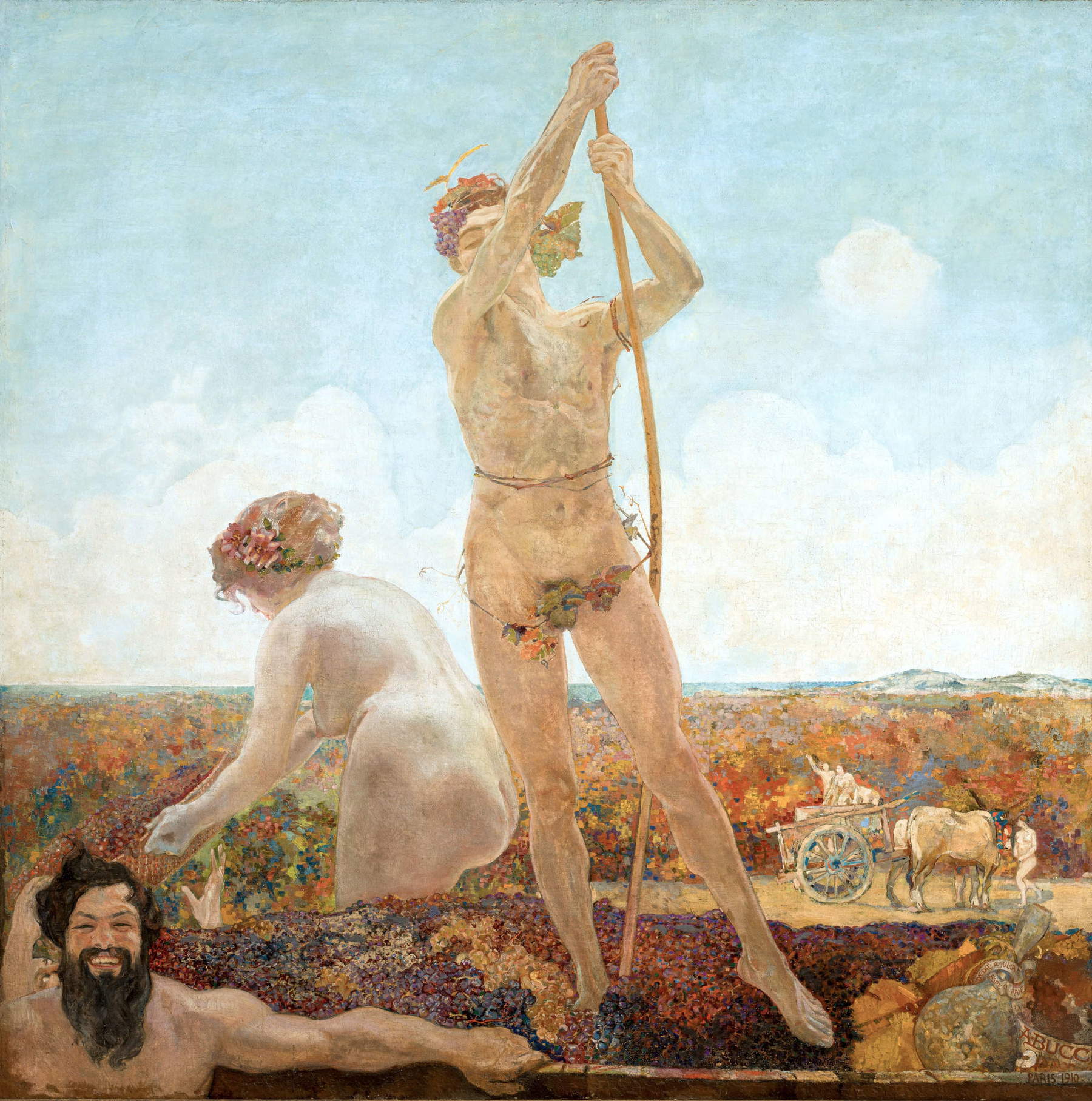 Anselmo Bucci, L'automne (1910 ; huile sur toile, 200 &times; 200 cm ; Fossombrone, Casa Museo Quadreria Cesarini)