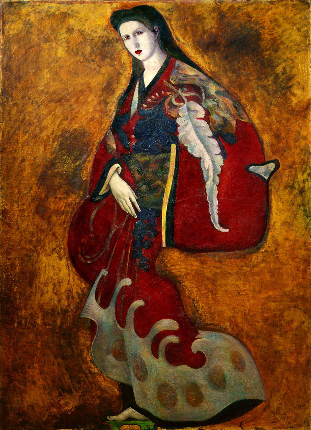 Anselmo Bucci, La Giapponese (La Japonaise) (1919 ; huile sur toile, 130 &times; 94 cm ; collection privée). Par concession du M.M.M. Arte Contemporanea, Monza.