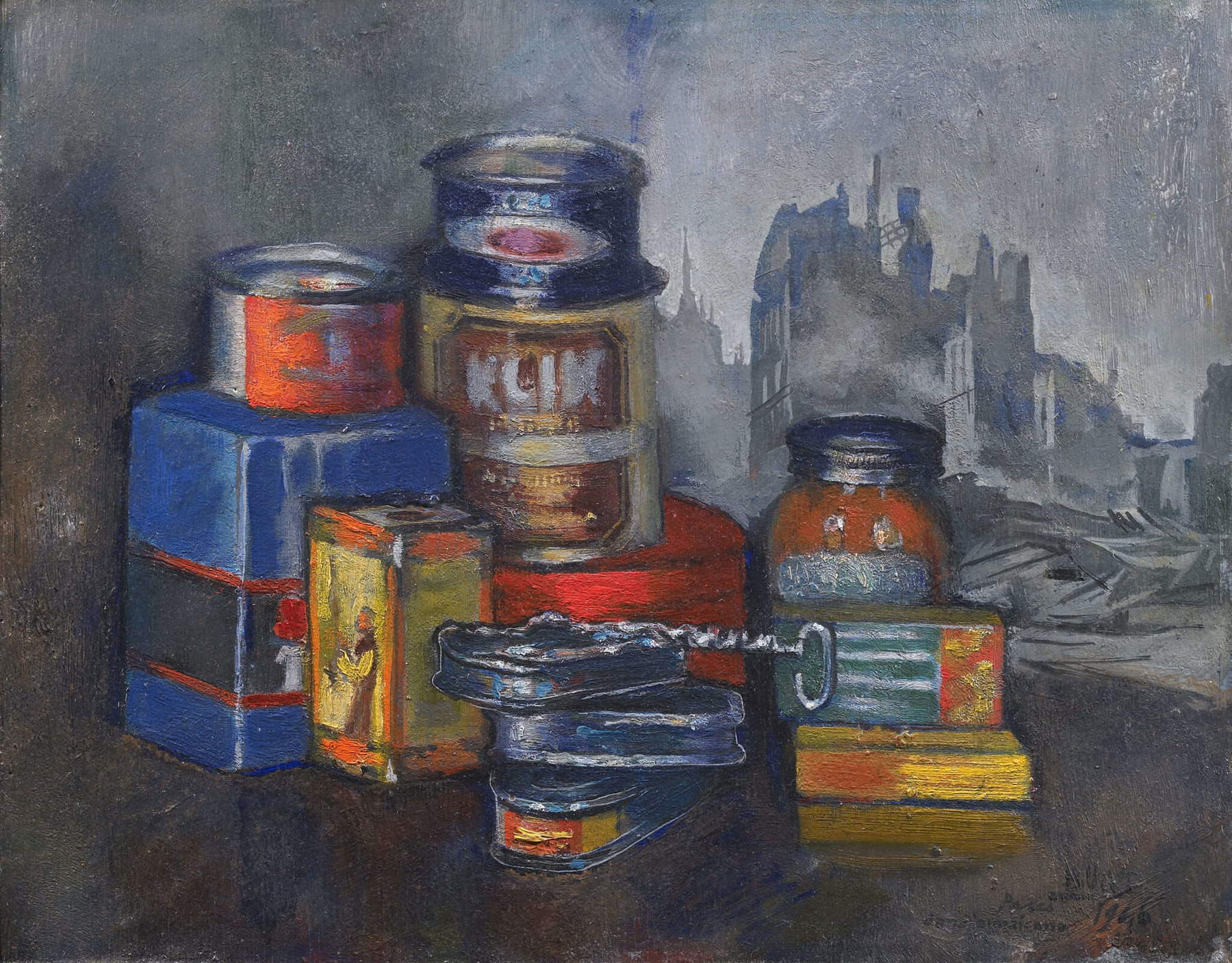 Anselmo Bucci, The American Gift (1946 ; huile sur toile, 32 &times; 42 cm ; collection privée)