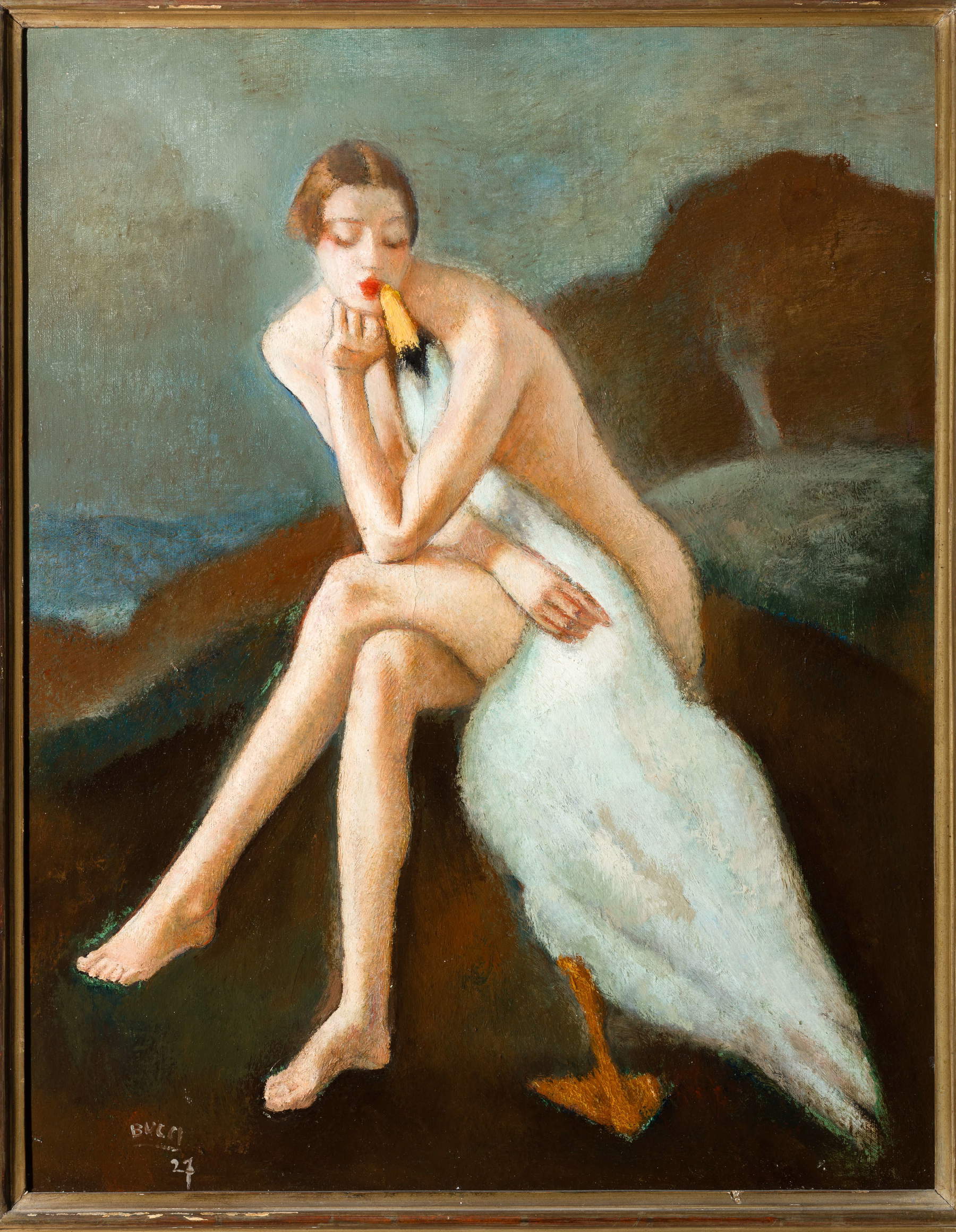 Anselmo Bucci, Leda moderna (1927 ; huile sur toile, 80 &times; 63 cm ; Fossombrone, Casa Museo Quadreria Cesarini)