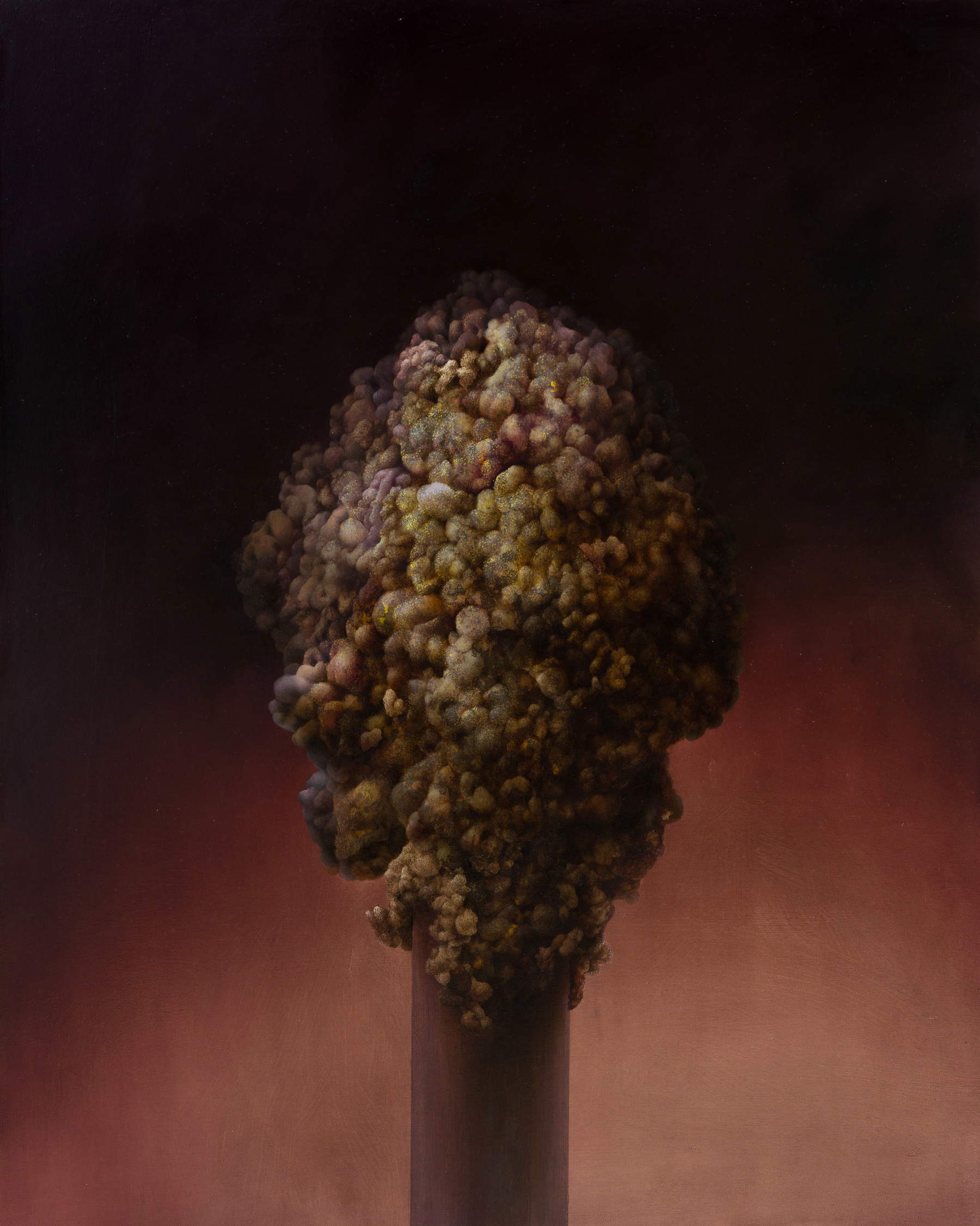 Enrico Minguzzi, Fragment von Sternen (2024; Öl auf Epoxidharz auf Leinwand, 100 x 80 cm)