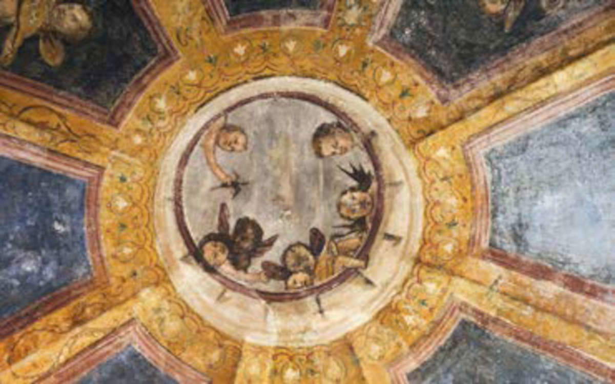 Giovanni Antonio Bazzi, genannt „il Sodoma“, Fresken in der Kirche San Francesco (um 1500; Subiaco, San Francesco), Ansicht des Oculi