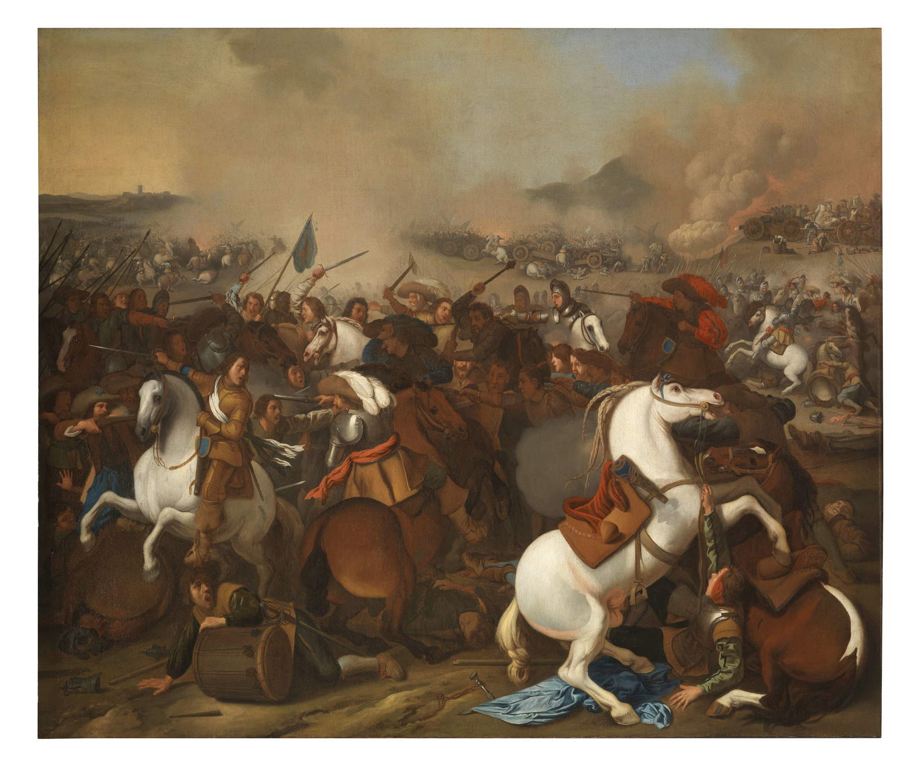 Aniello Falcone, Battle with Knights in Modern Costumes (1646; oil on canvas, 120 x 142 cm; Vaglia, De Vito Foundation, inv. 18)