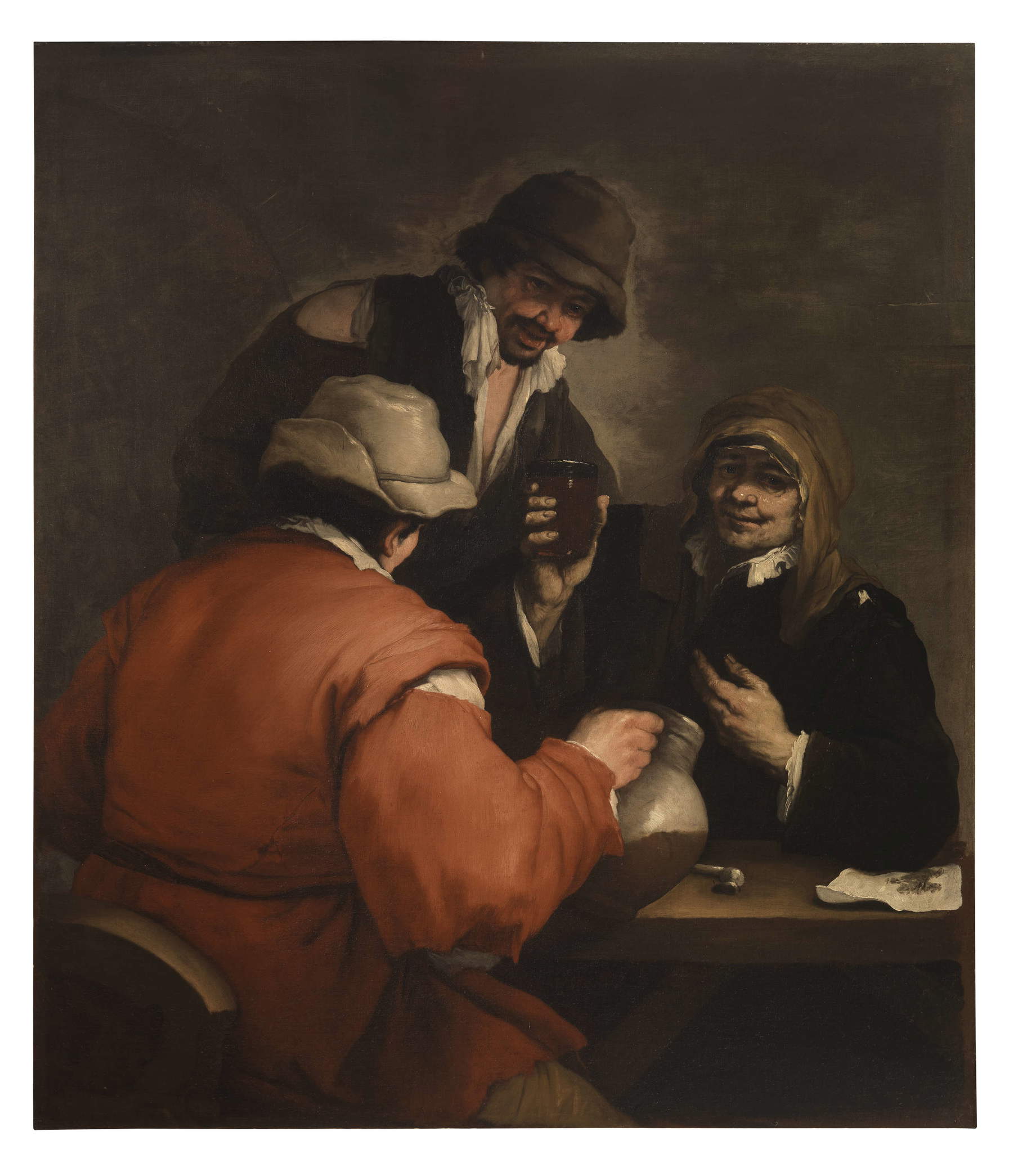 Luca Giordano, Tavern Scene (1658–1660; oil on canvas; 163 x 139 cm; Vaglia, Fondazione De Vito, inv. 48)