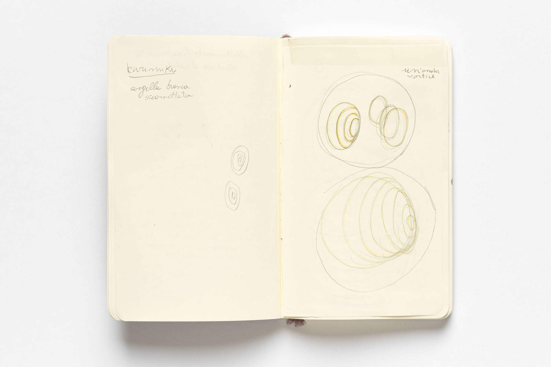 Nina Carini, Auszug aus dem Tagebuch (2023, Vorzeichnung für das Werk „Senza Voce“)