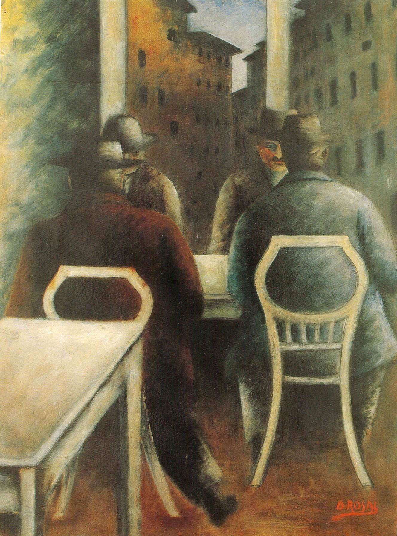 Ottone Rosai, Caff&egrave; Bottegone (1920; olio su cartoncino applicato su tela, 61 x 46 cm; Roma, Collezione privata)