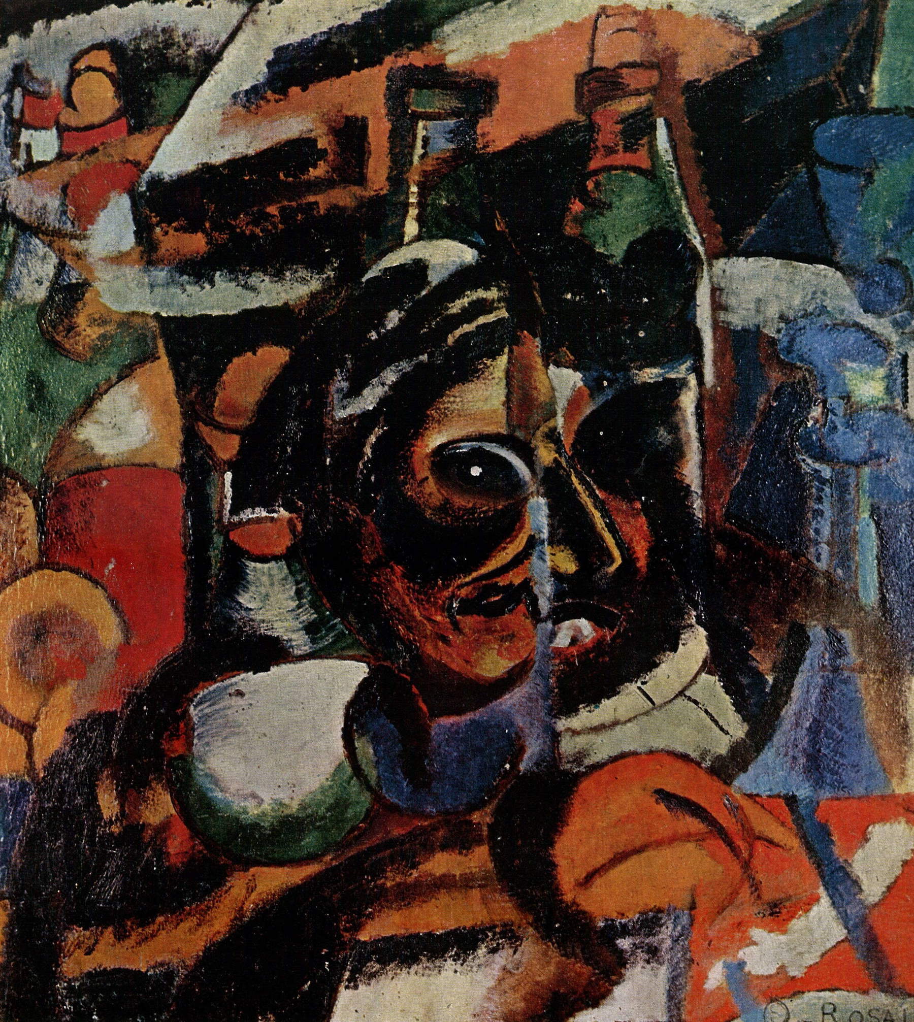 Ottone Rosai, Dinamismo Bar San Marco (1914; olio, tempera e papier coll&eacute; su cartone, 45 x 39 cm; Firenze, Collezione Vallecchi)