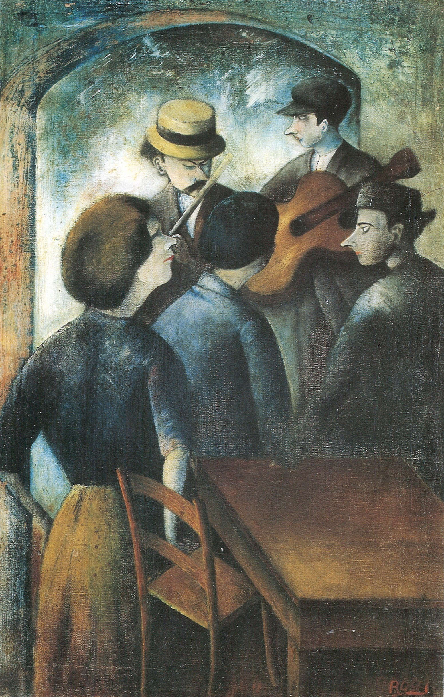Ottone Rosai, Serenata (1919-1920; olio su tela, 68 x 44 cm; Prato, Collezione privata)