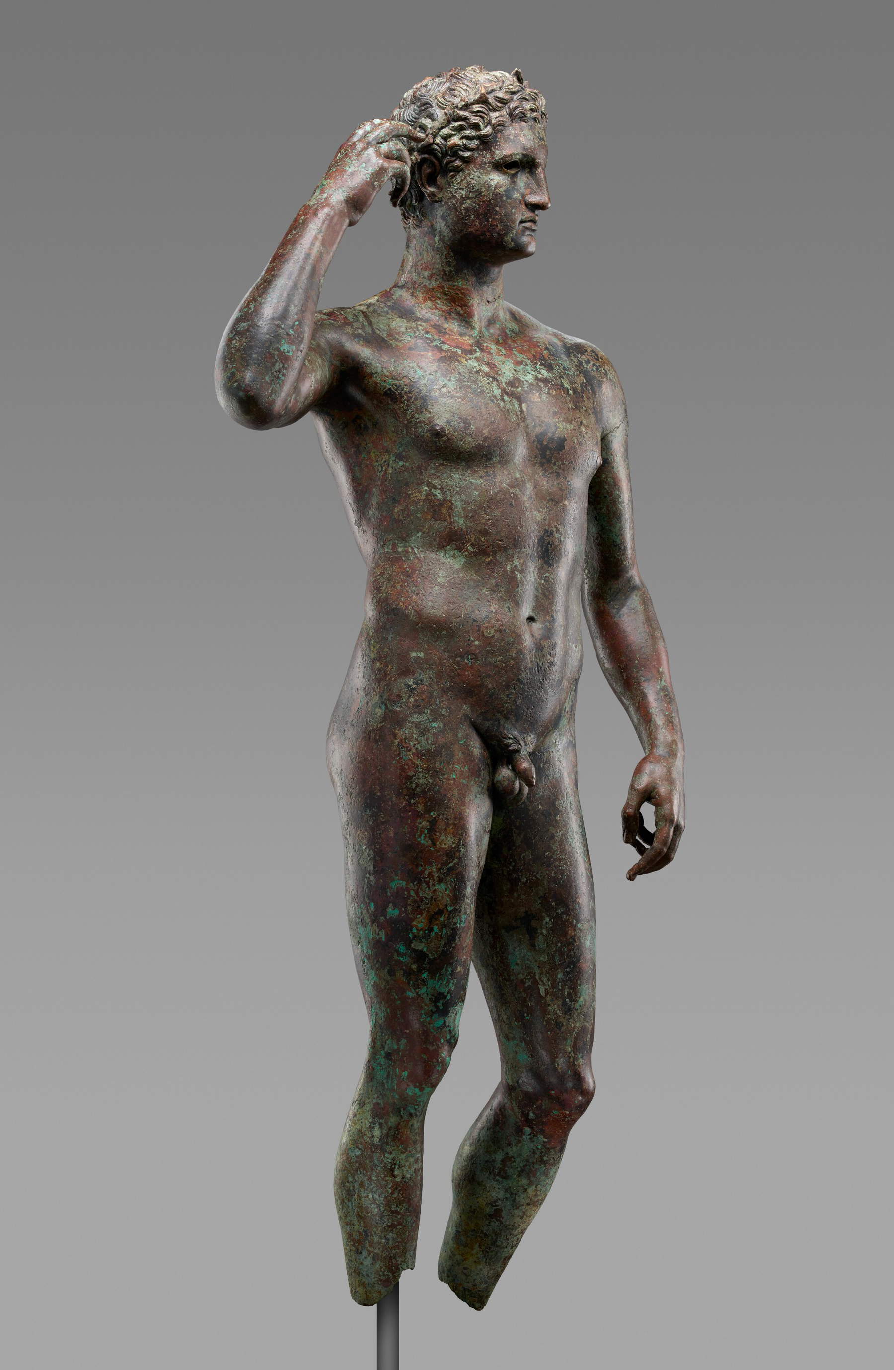 Lisippo, Atleta vittorioso, noto come l'Atleta di Fano (IV secolo a.C.; bronzo, 151,5 x 70 x 28 cm; Los Angeles, Getty Museum)