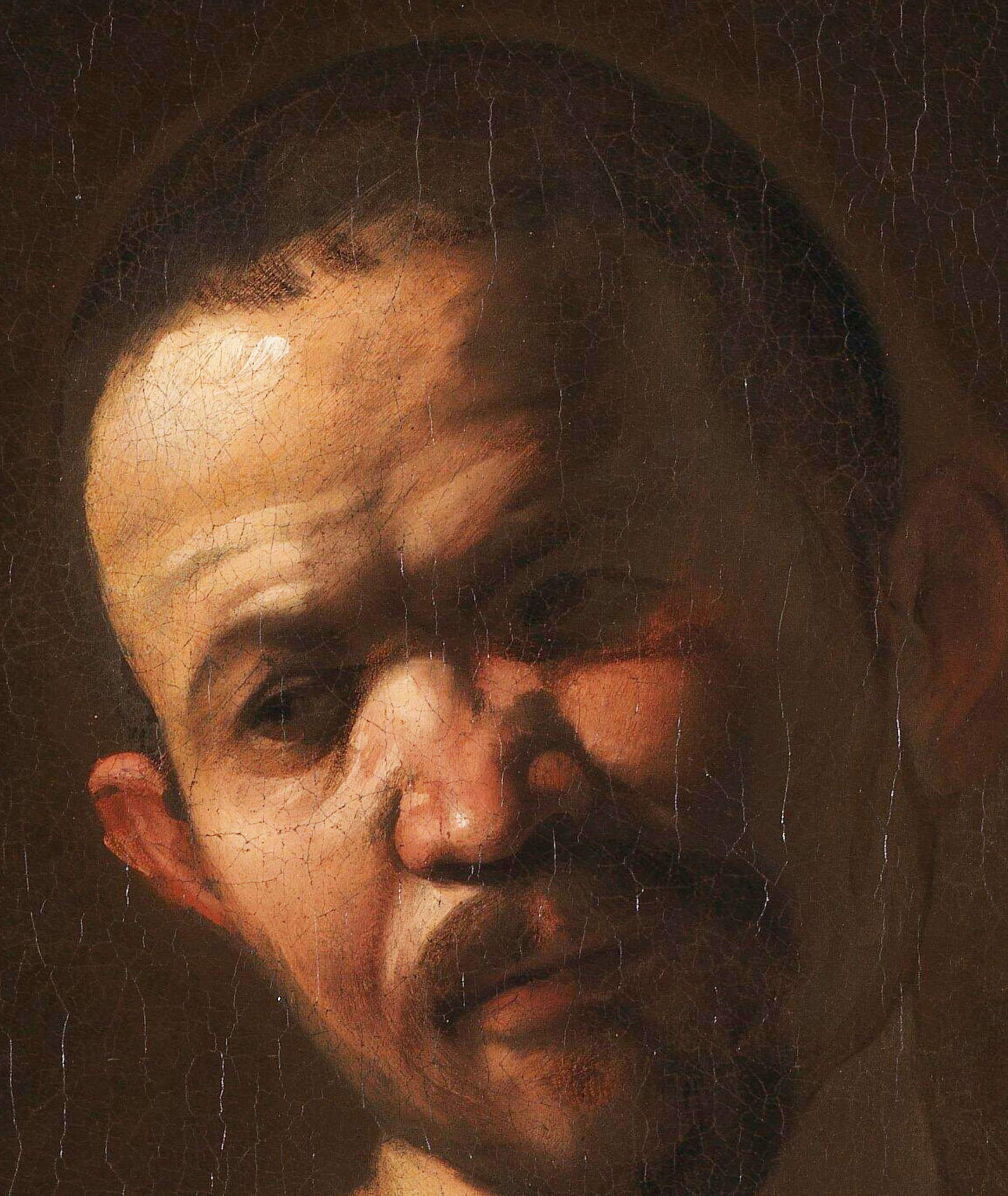 London, National Gallery, Detailansicht des Kopfes des Henkers, 1609–1610